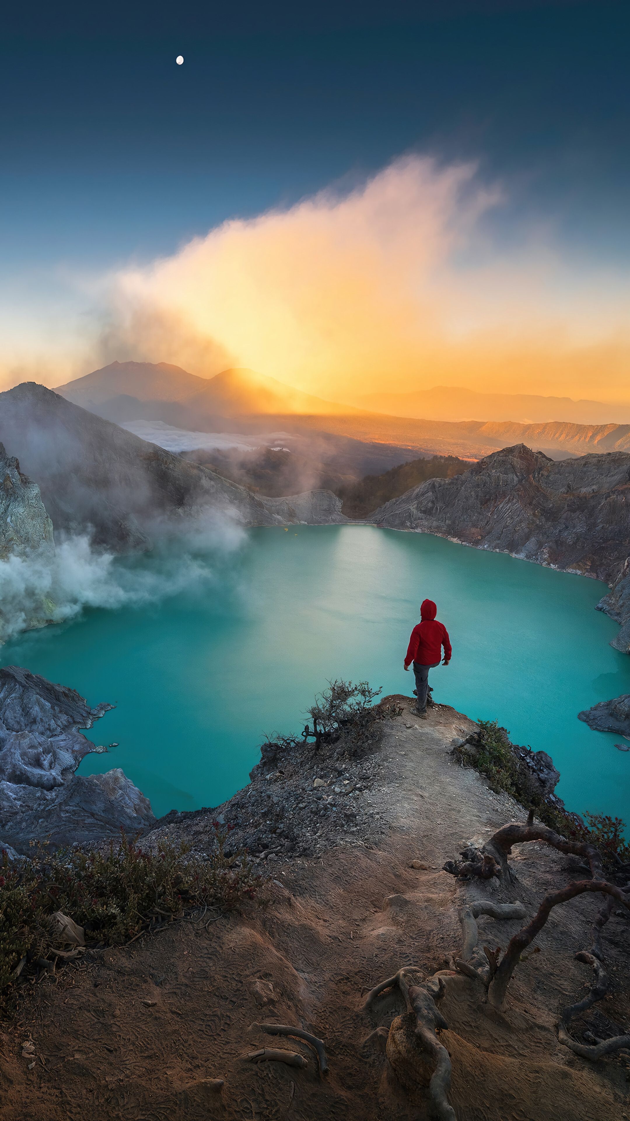 2160x3840 Volcano Scenery Mount Injen Indonesia