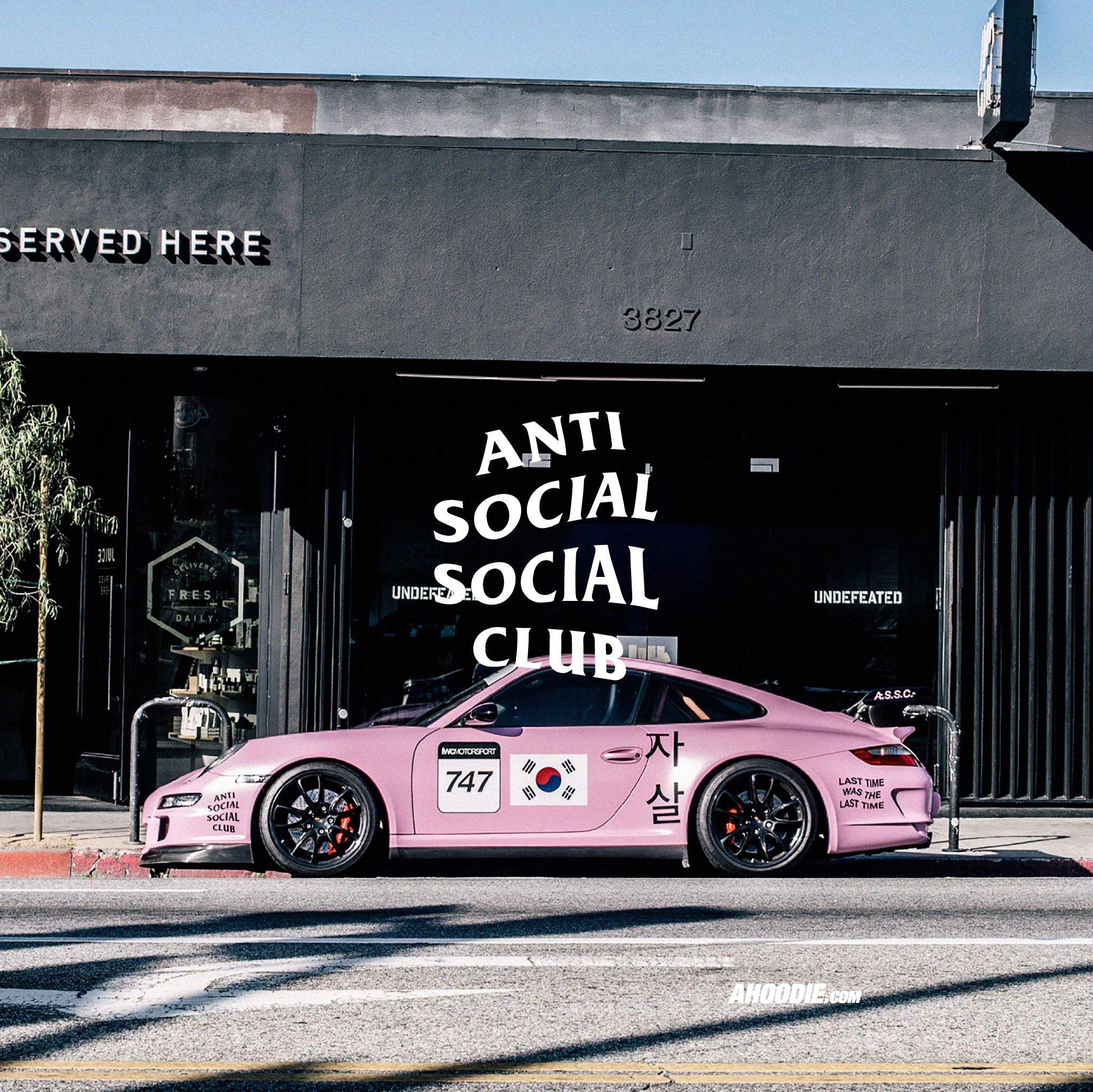 2049x2048 Anti Social Social Club Pink Porsche Wallpaper Social