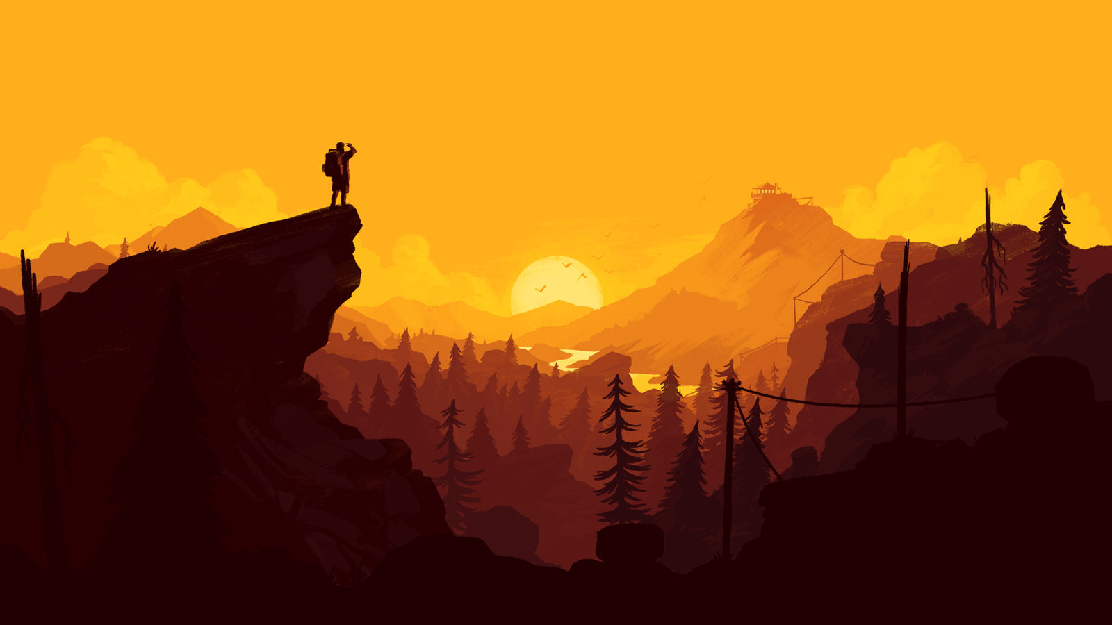 1600x900 wallpaper de paisajes minimalistas con estilo Flat