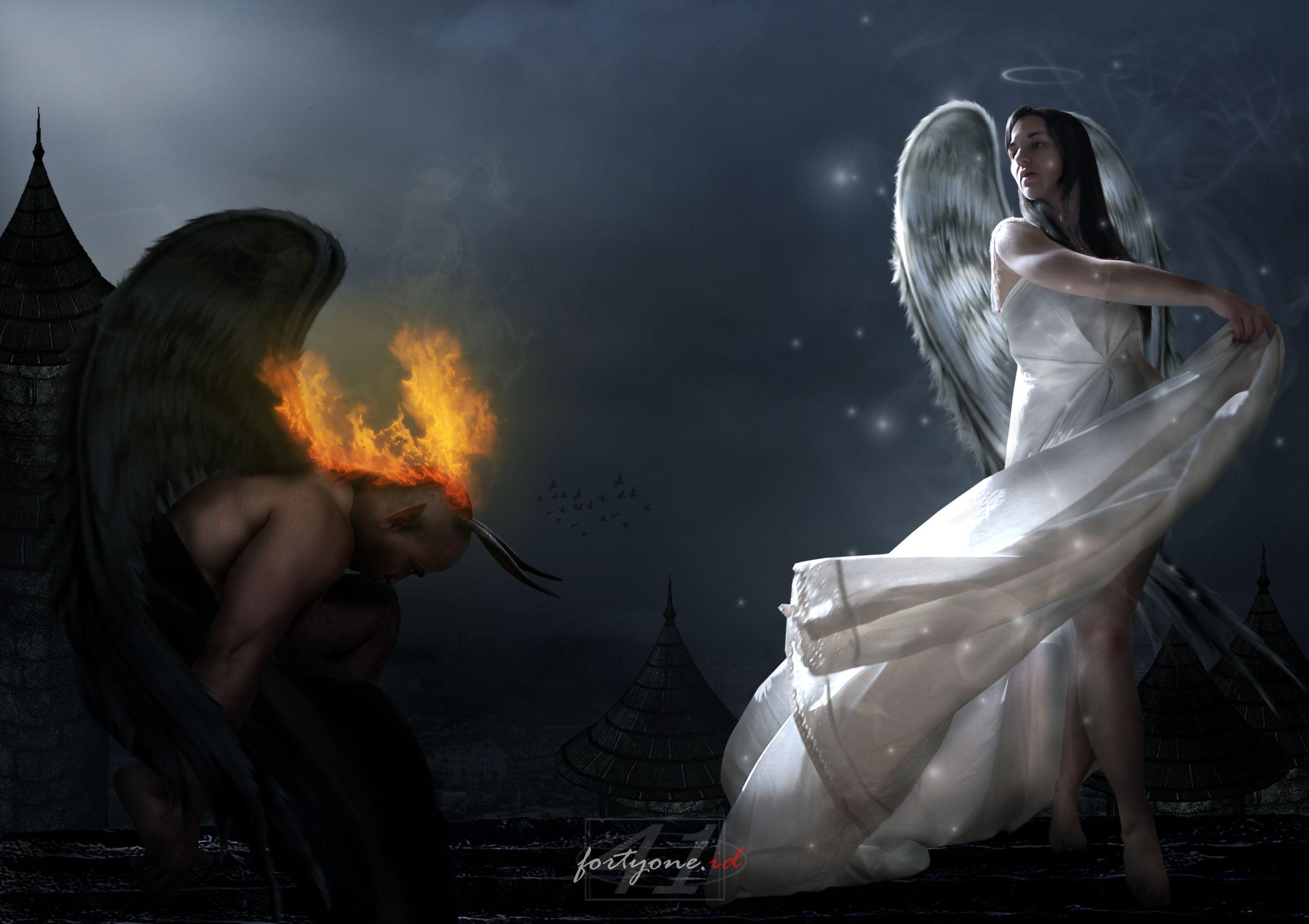 Angel And Demon Love Wallpapers Top Free Angel And Demon Love Backgrounds Wallpaperaccess
