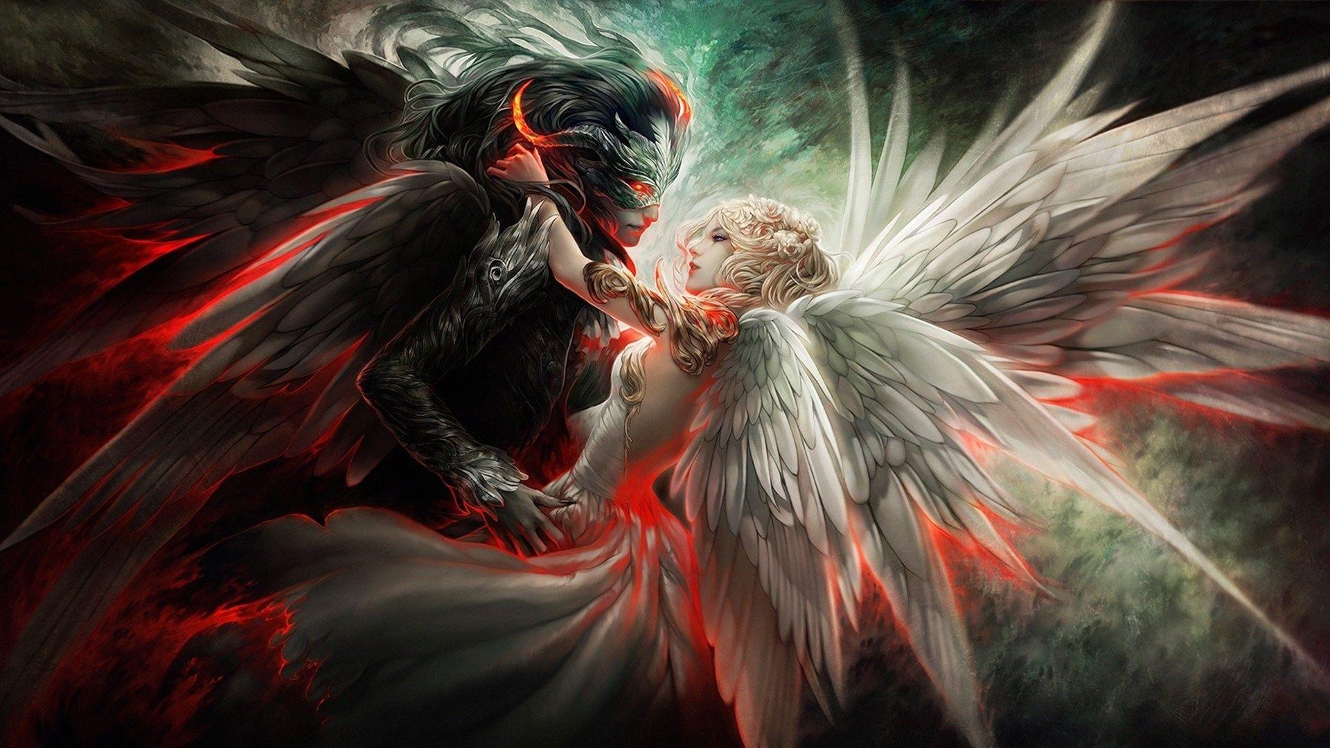 1920x1080 Angel and Devil Wallpaper