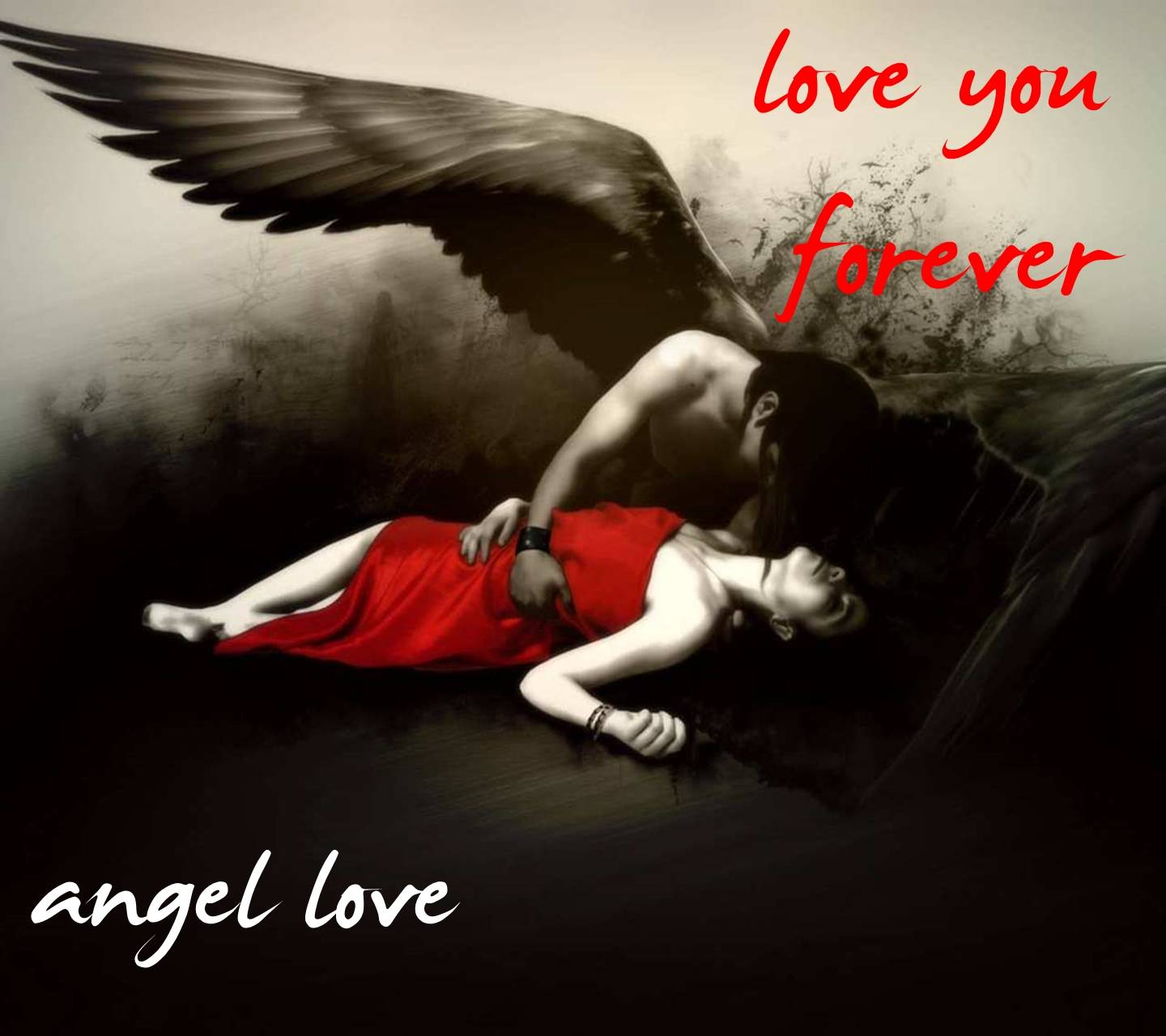 1440x1280 Angel Love Wallpaper