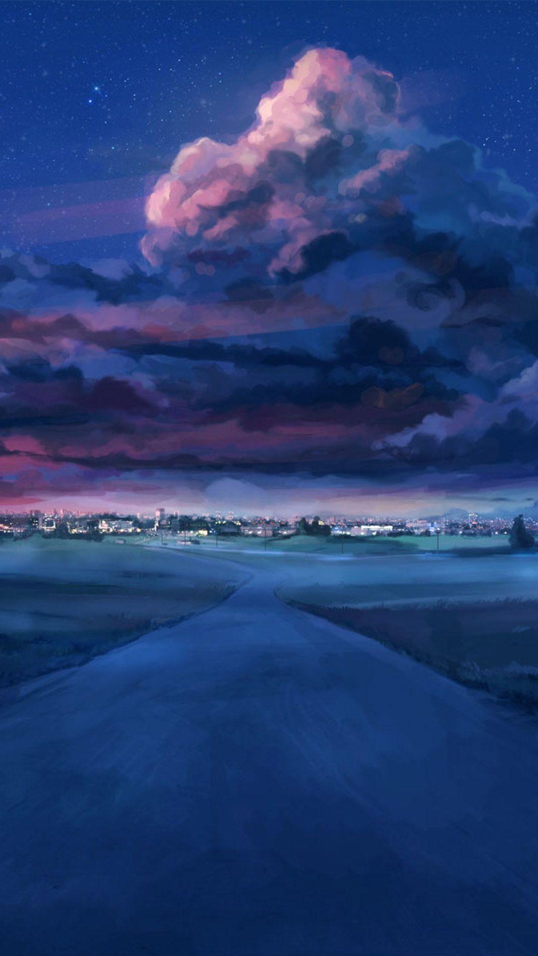 1080x1920 Anime Night Scenery iPhone 6s, 6 Plus, Pixel xl