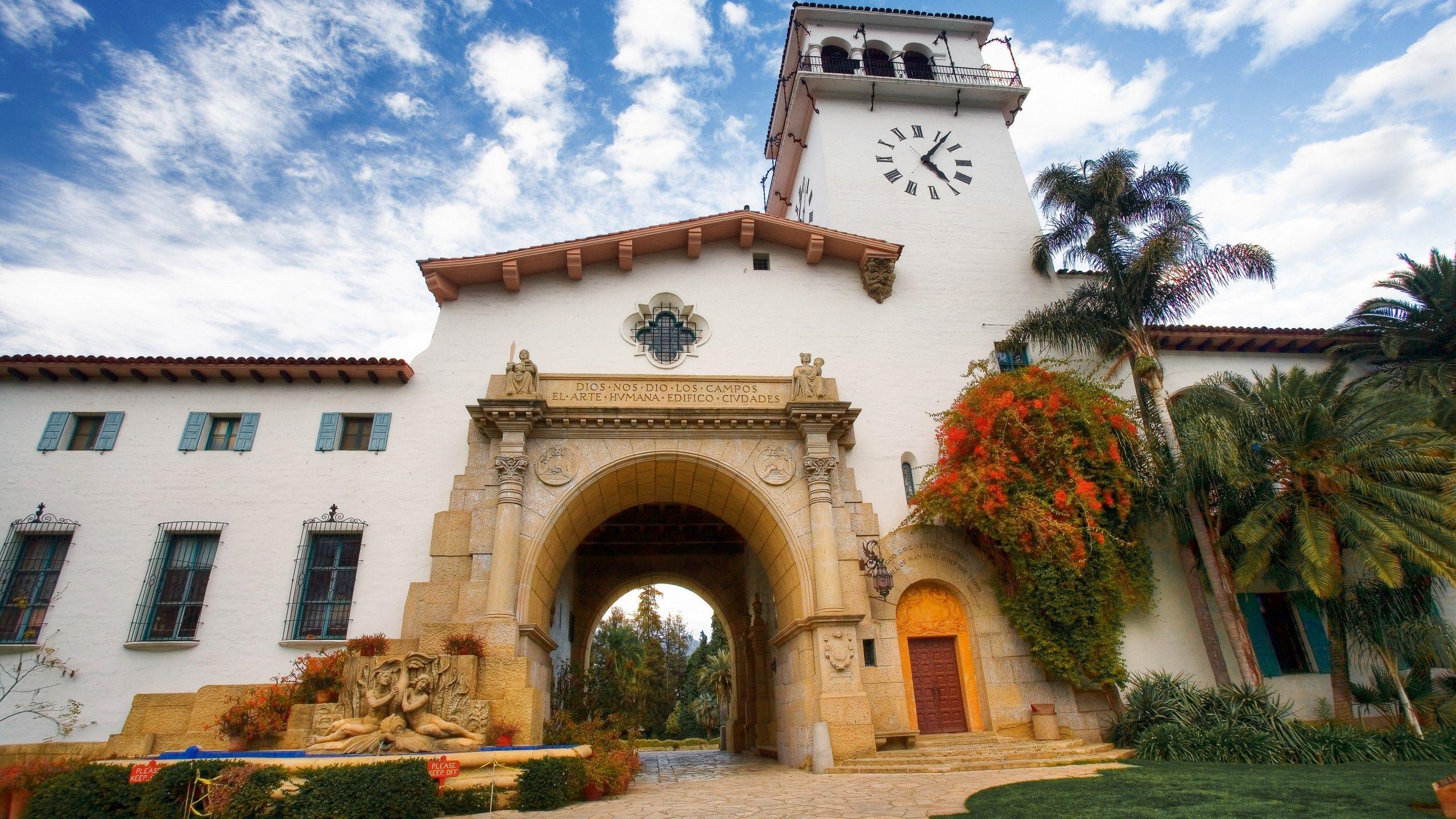 2560x1440 Wallpaper County Courthouse, Santa Barbara, California, USA