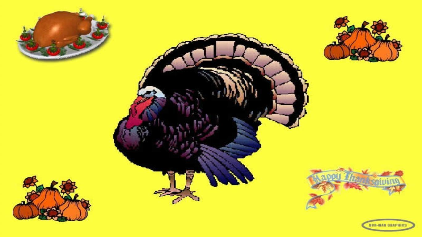 1366x768 Funny Thanksgiving Wallpaper for Desktop