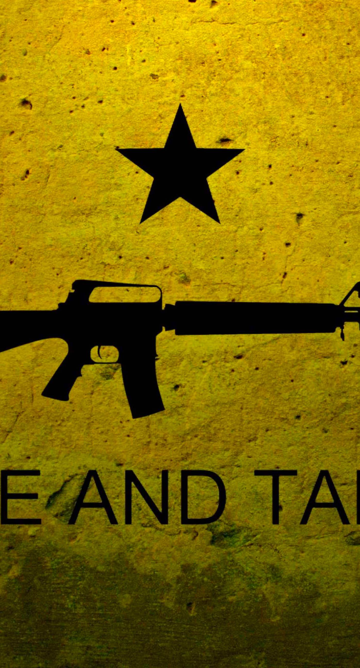 1398x2592 Illustration yellow black gun. wallpaper.sc iPhone8Plus