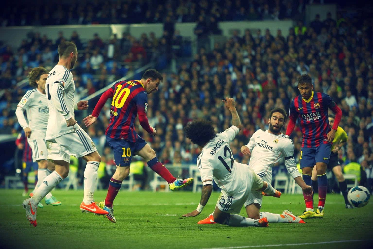 1535x1024 Download Messi Dribbling Past Defenders