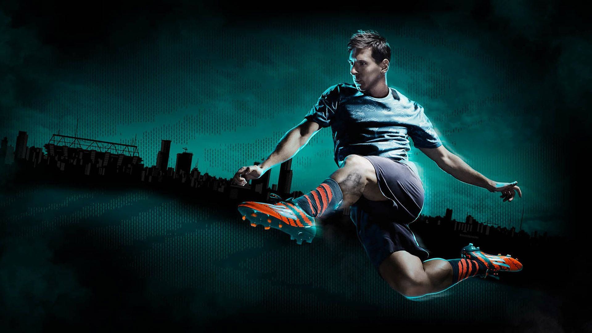 1920x1080 Lionel Messi Kick HD Football Wallpaper