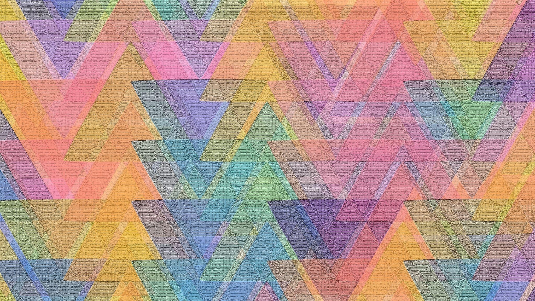 2048x1152 Triangle Pattern Mosaic Shape Square Abstract
