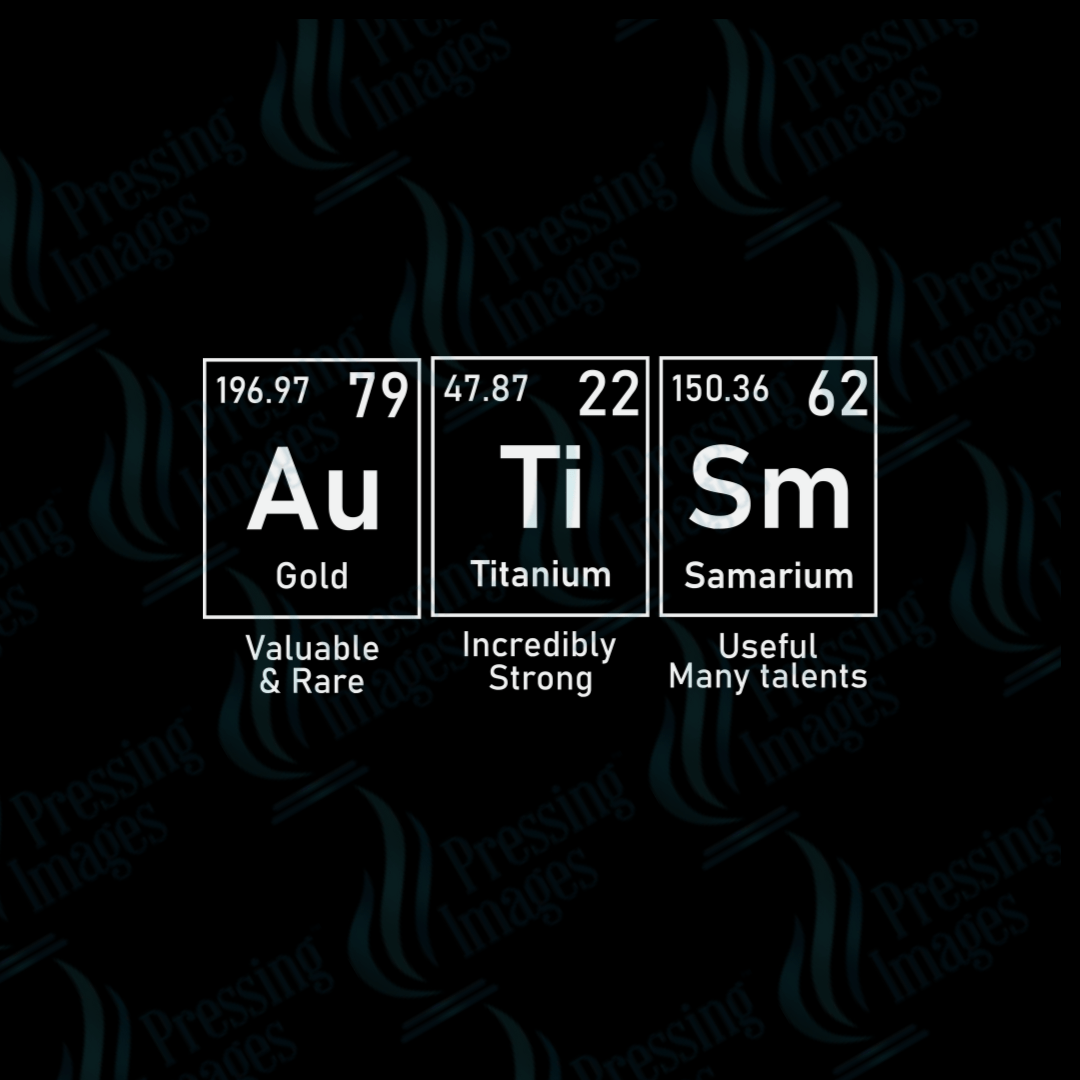 1080x1080 DTF 2386 Autism periodic table white