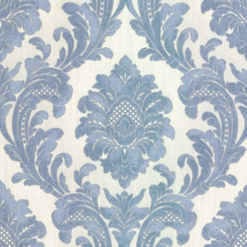 944x944 Milano Traditional Blue Damask Wallpaper