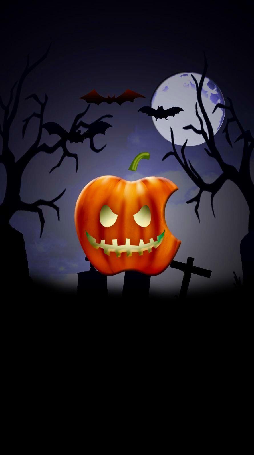 890x1590 Jack o' Lantern Apple. Holiday wallpaper in 2019