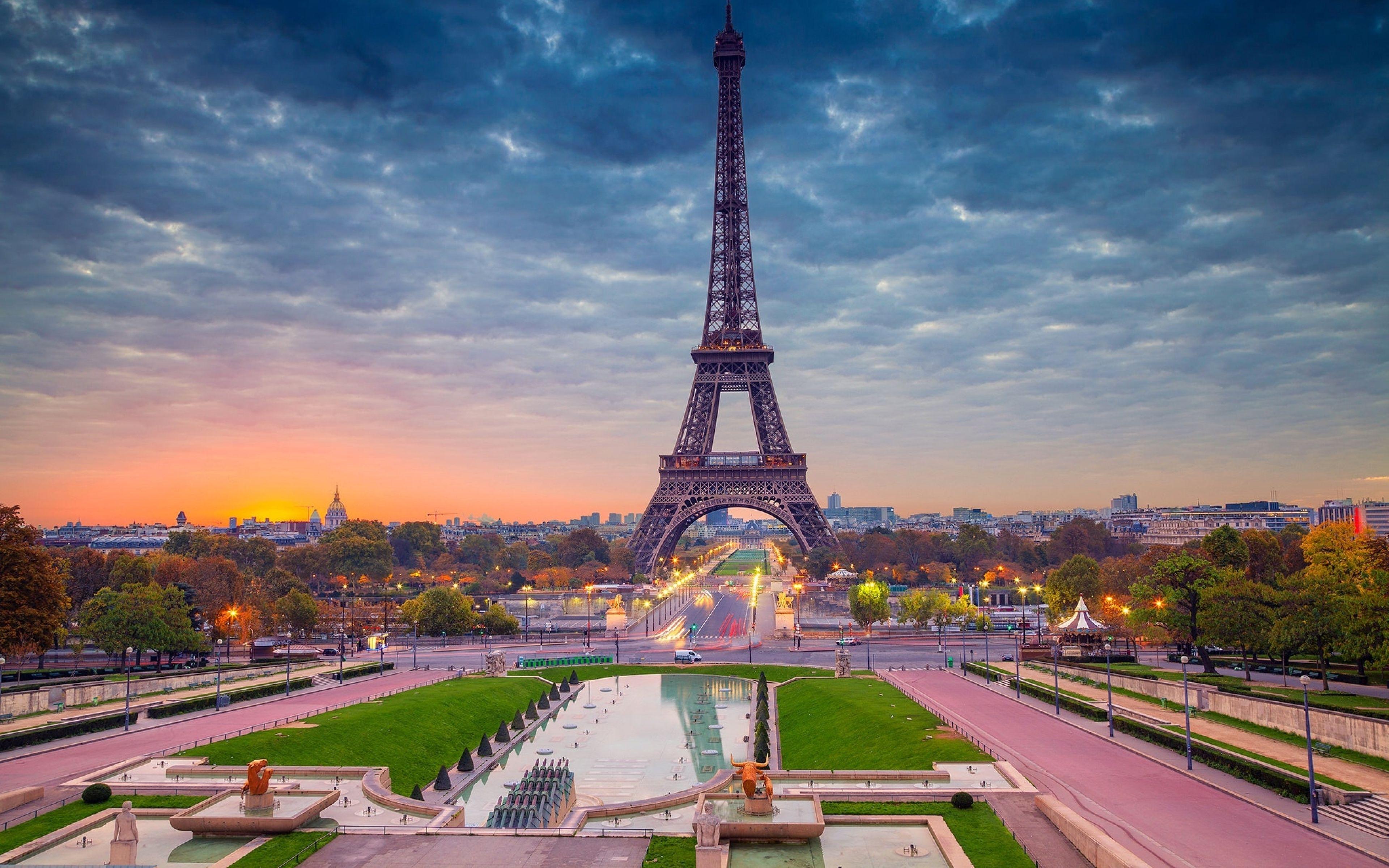 3840x2400 Tháp Eiffel Paris Cảnh đẹp 4K 3840x2400