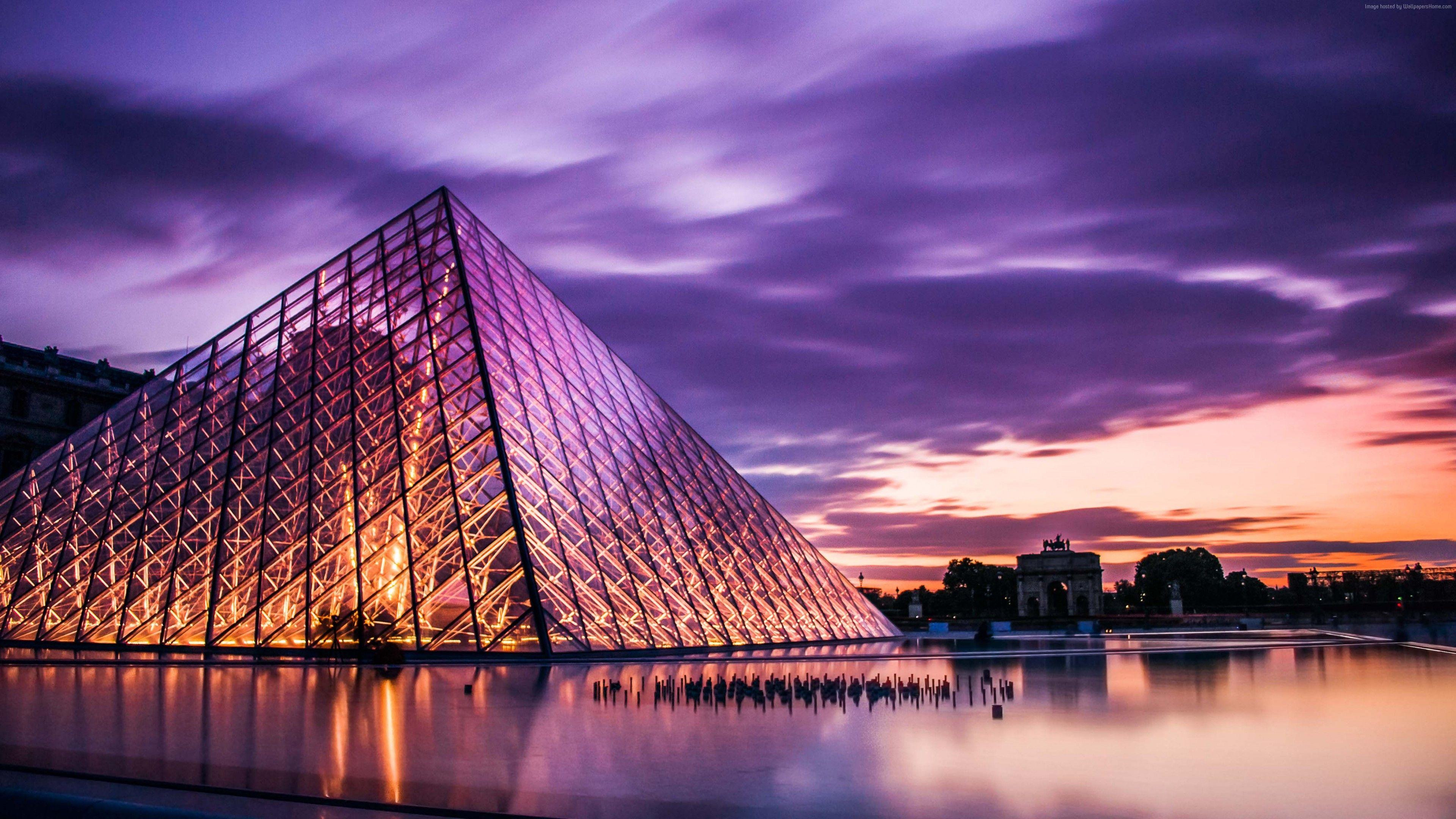 Bảo tàng Louvre hình nền 3840x2160, Paris, Pháp, du lịch, Du lịch, Du lịch
