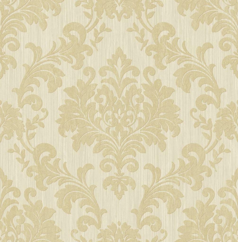 1006x1024 Wallpaper Traditional Gold Glitter Damask on Light Gold Background
