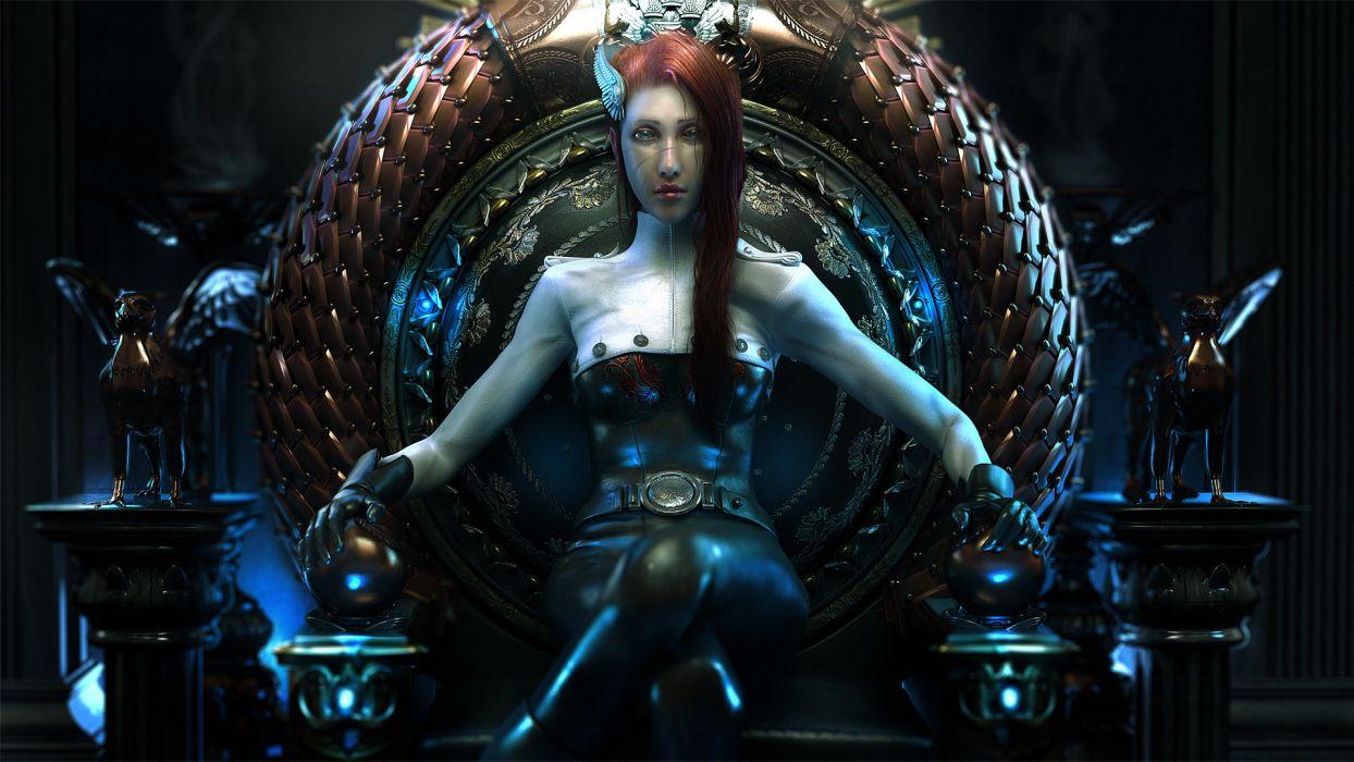 1244x700 Girl Throne Fantasy Queen Sci Fi Wallpaperx1080