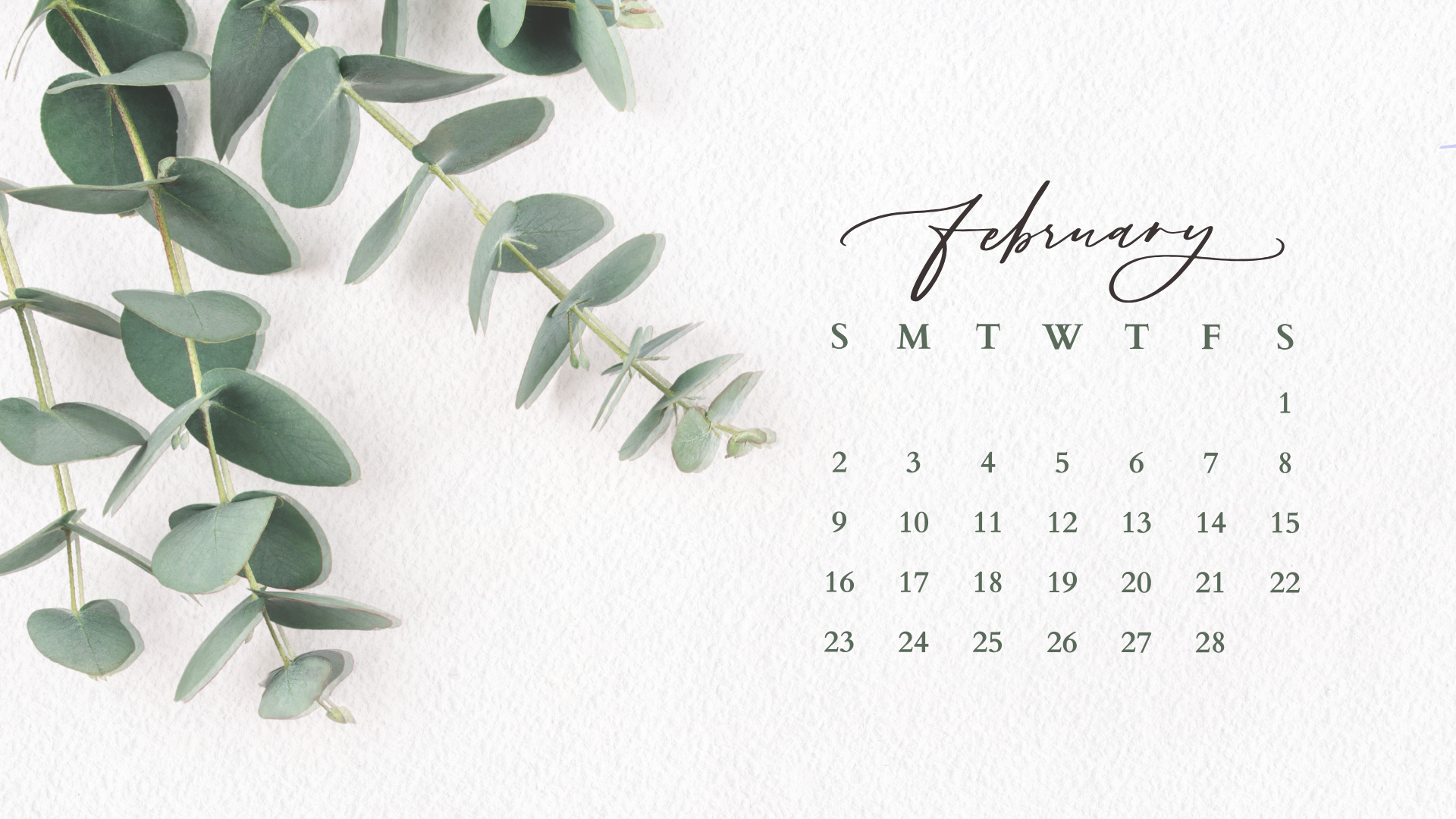 1920x1080 FREE FEBRUARY 2025 DESKTOP CALENDAR