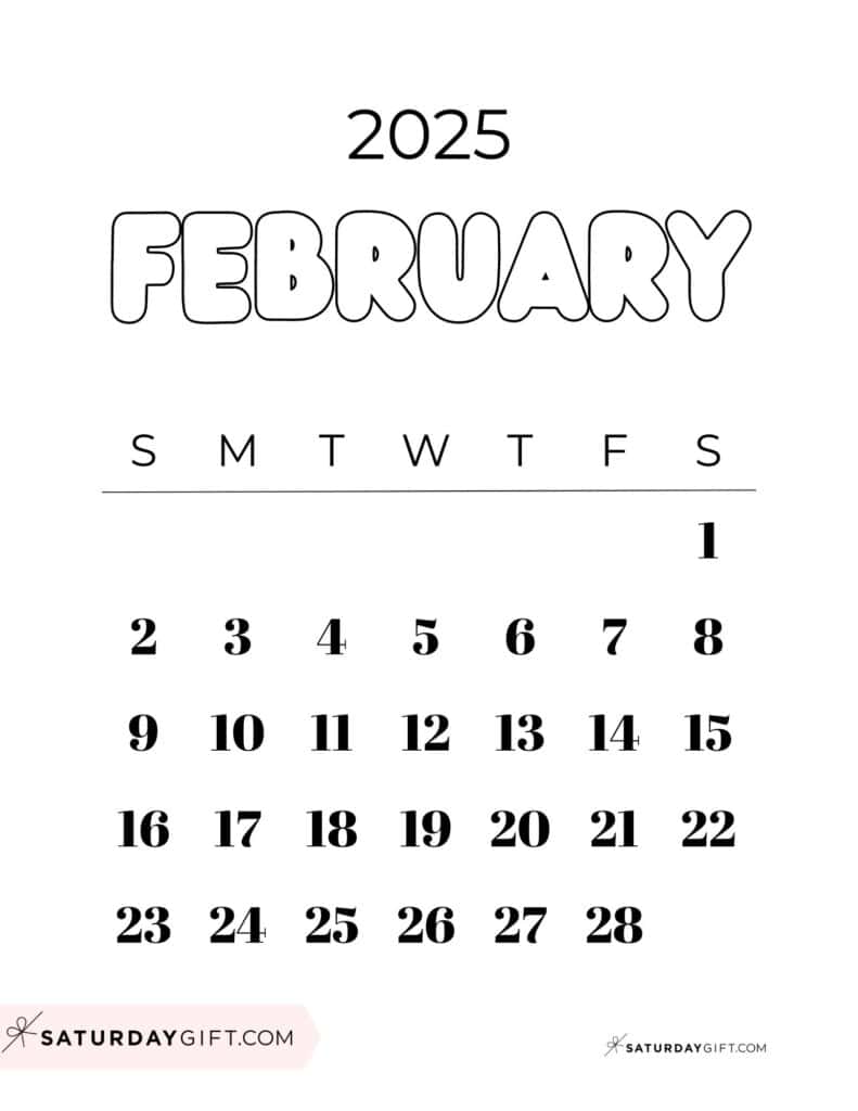 791x1024 February 2025 Calendar Cute & FREE