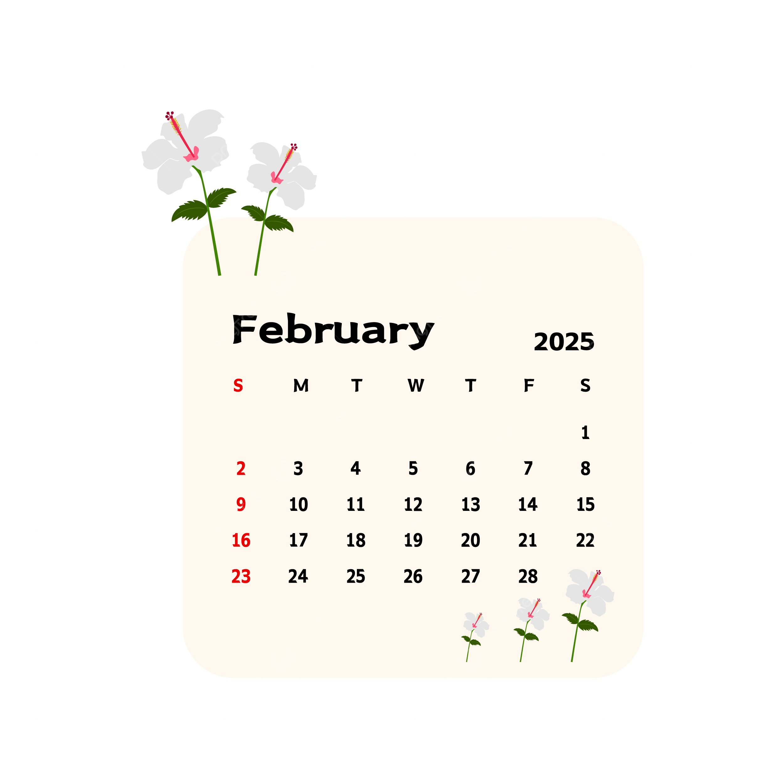 2500x2500 February 2025 Calendar With Cartoon