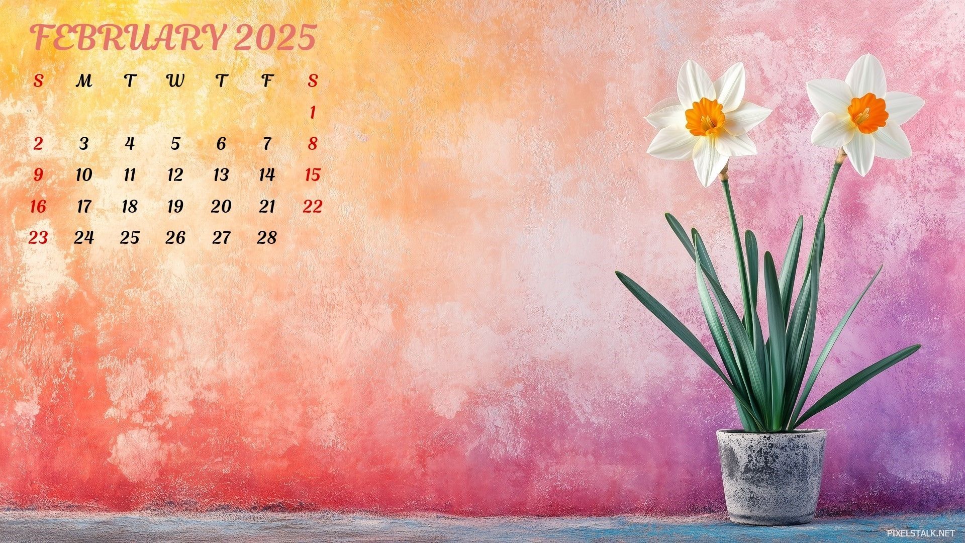 1920x1080 February 2025 Calendar Desktop