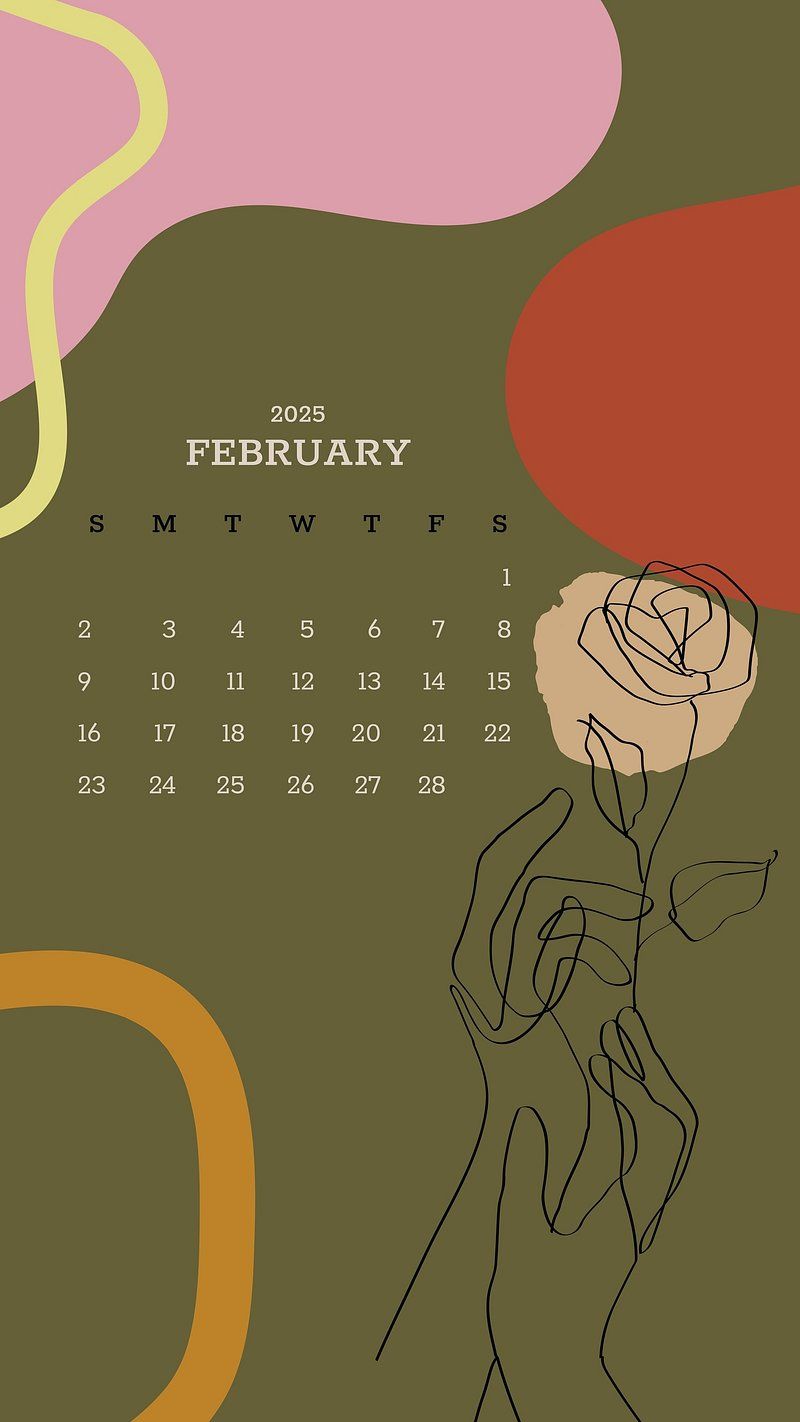 800x1422 February 2022 Calendar Wallpaper Image