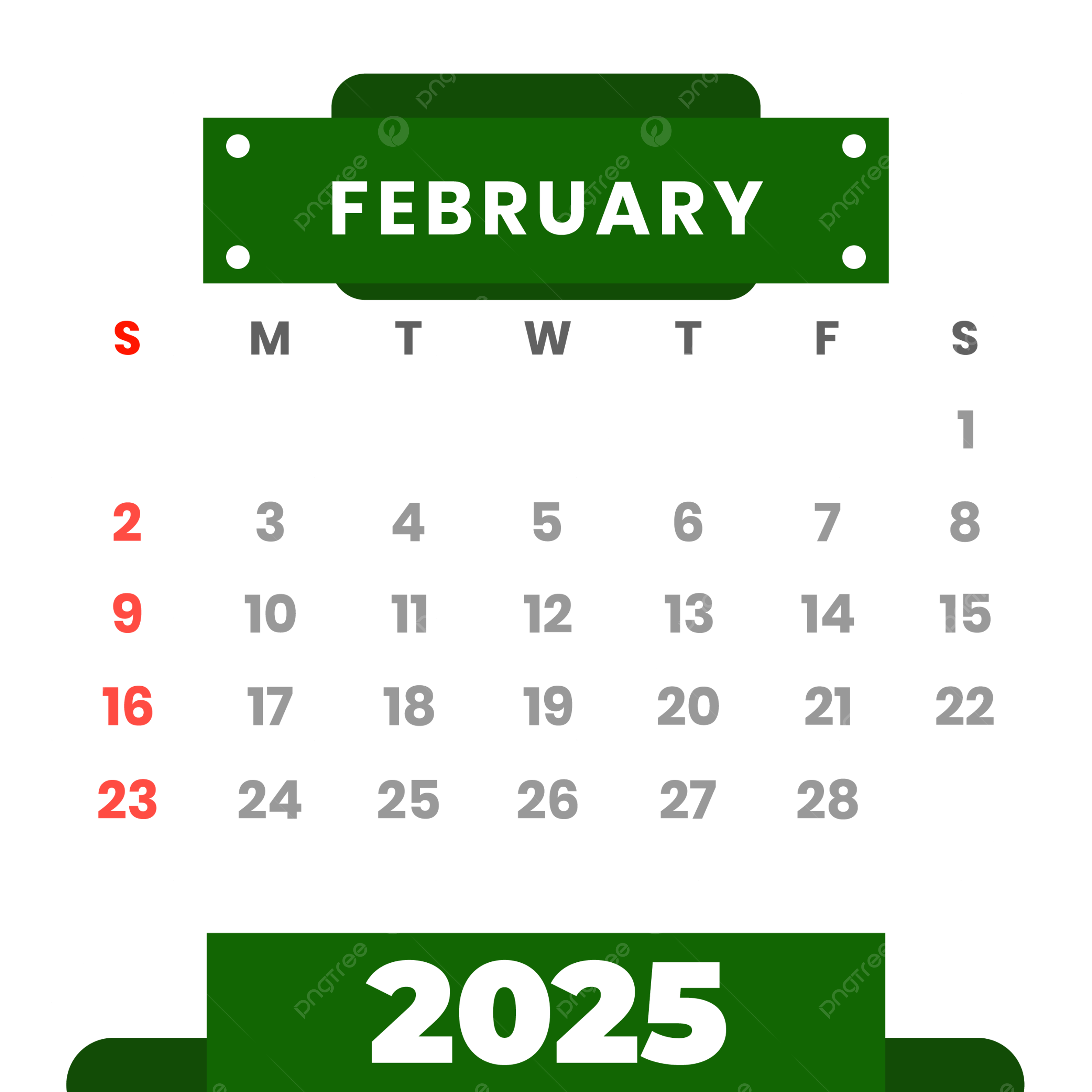 2500x2500 February Vector Clipart Monthly