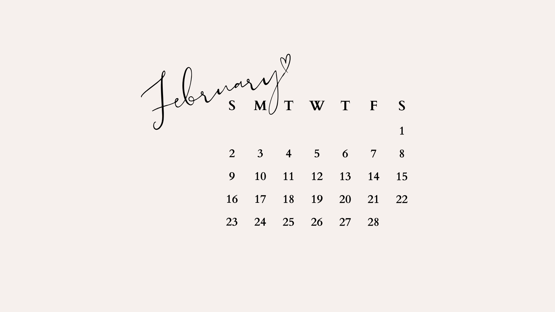 1920x1080 FREE FEBRUARY 2025 DESKTOP CALENDAR
