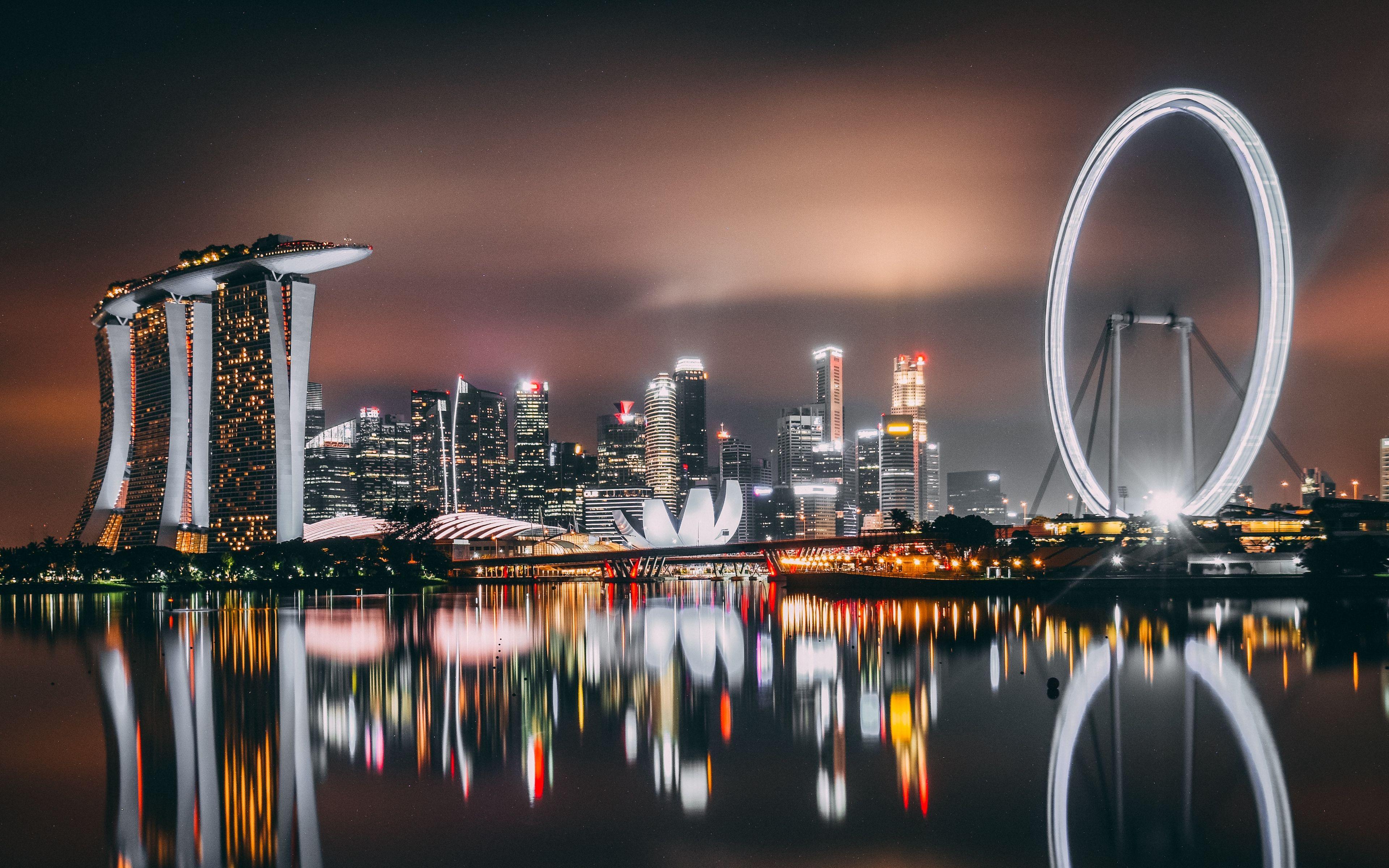 3840x2400 Download wallpaper 3840x2400 singapore, skyscrapers