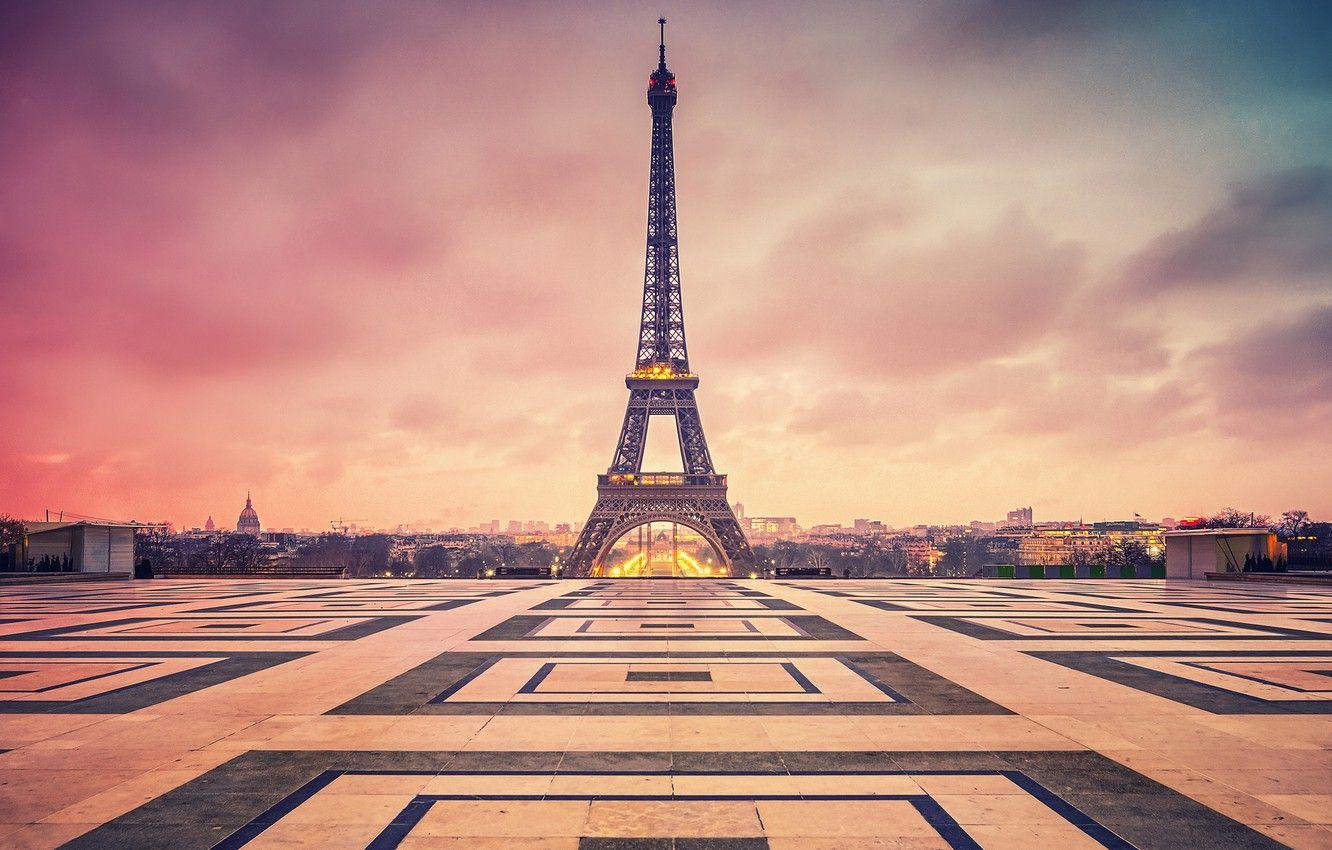 1332x850 Wallpaper clouds, the city, France, Paris, the evening, area