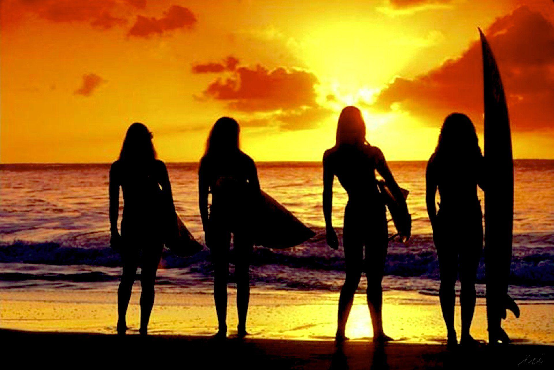 Surf Girl Sunset Wallpapers Top Free Surf Girl Sunset Backgrounds Wallpaperaccess