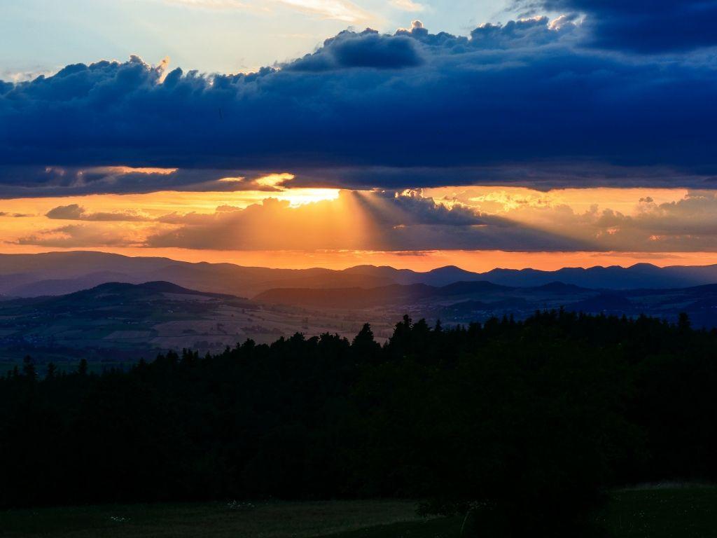 1024x768 Download Alps, 5k, 4k wallpaper, 8k, France, sunset, clouds