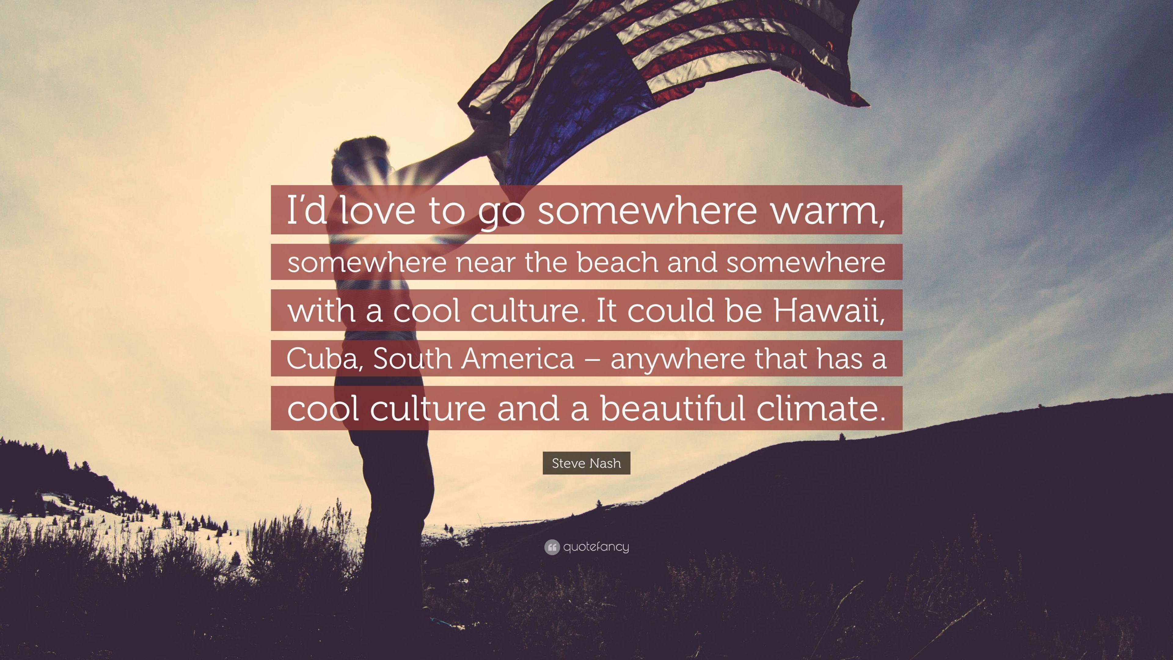 3840x2160 Steve Nash Quote: “I'd love to go somewhere warm, somewhere