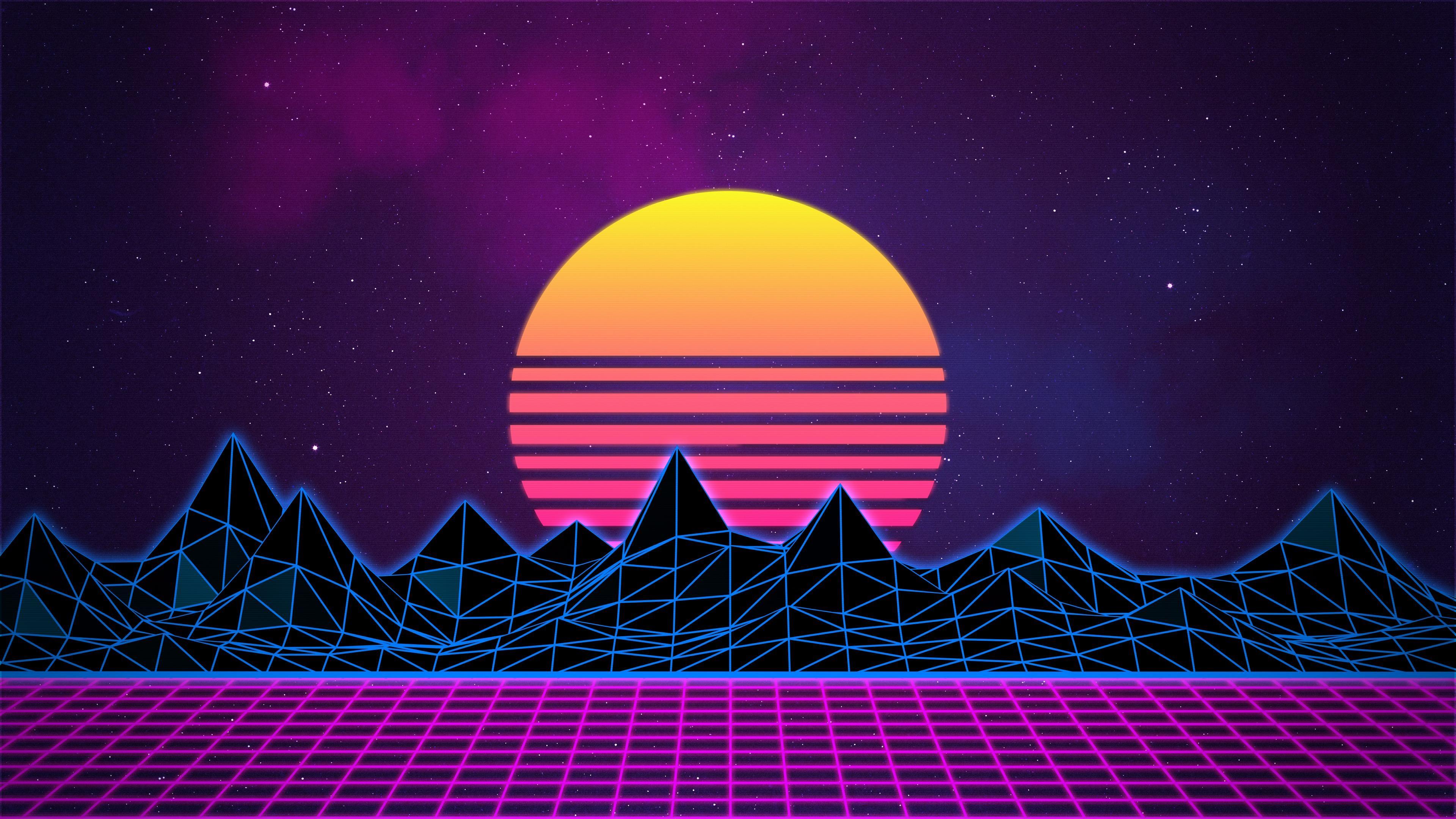 Retro wave обои на телефон