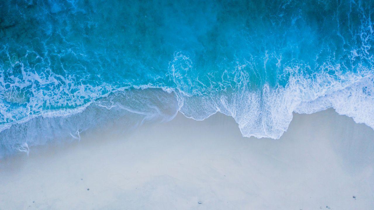 1280x720 Wallpaper Beach, Sea shore, Blue, Waves, HD, 4K, Nature