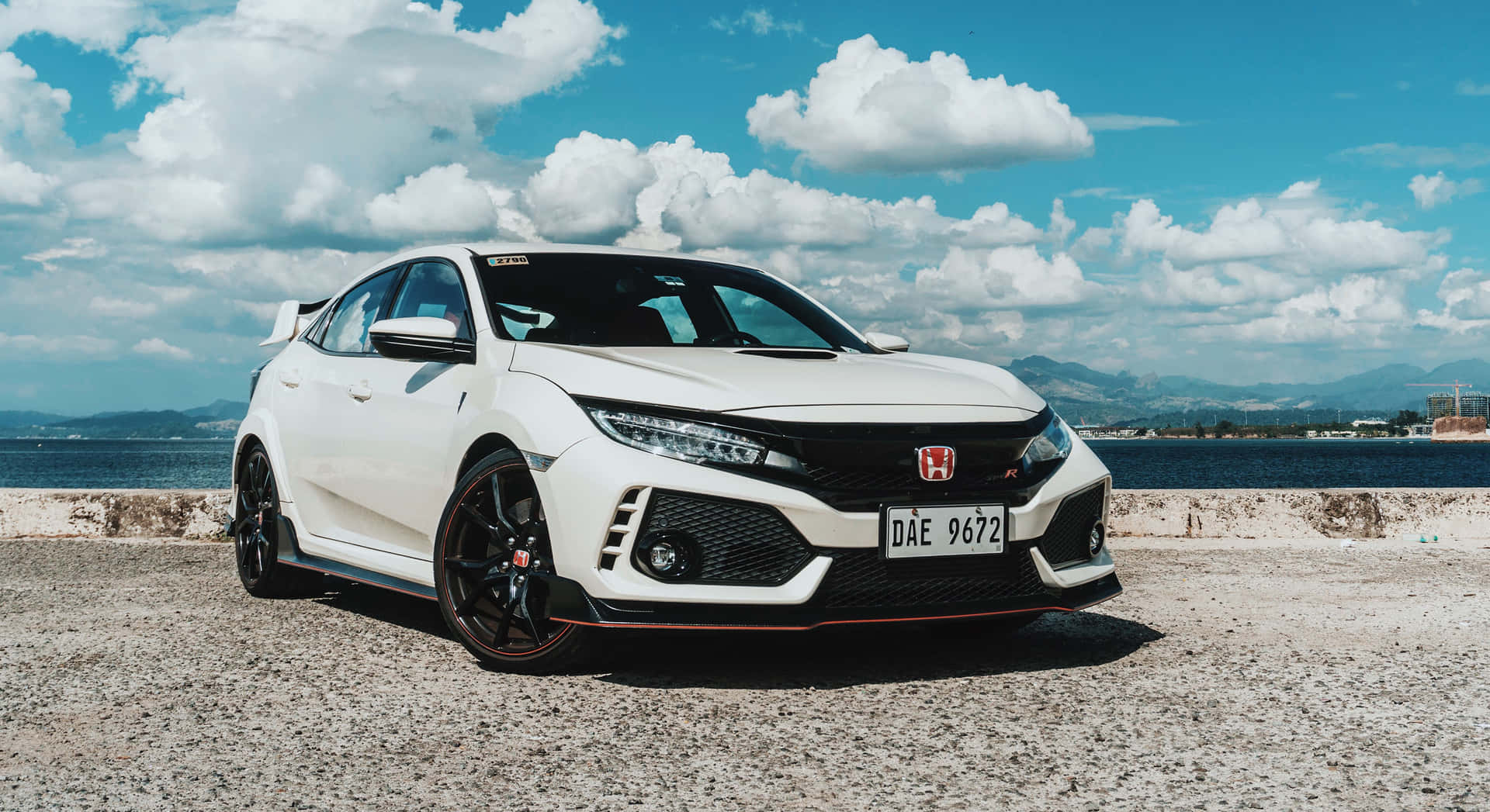 1920x1047 Honda Civic White Wallpaper