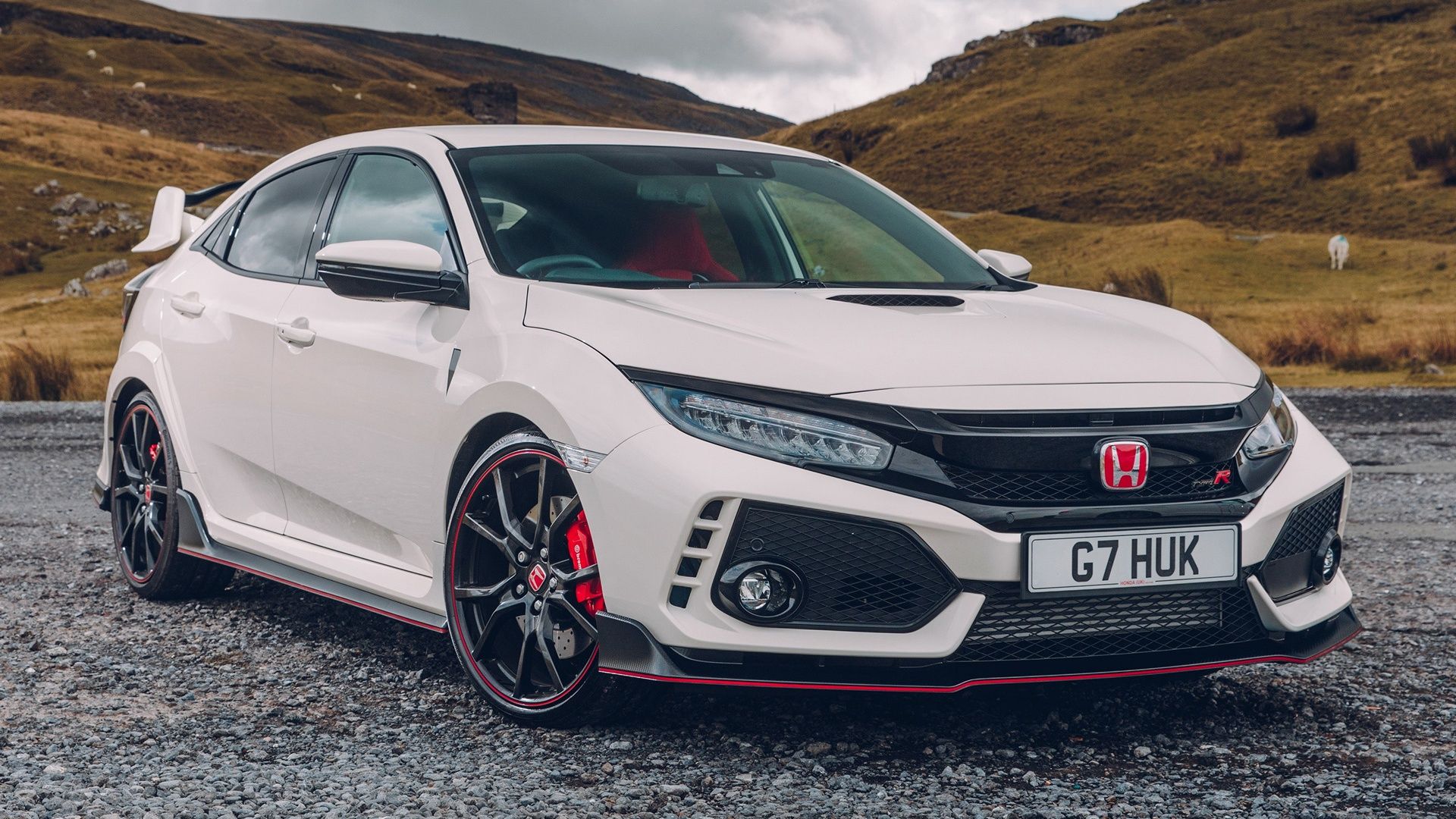 1920x1080 Wallpaper white, Honda, Civic, Type, 2017 for mobile and desktop, section honda, resolution 1920x1080