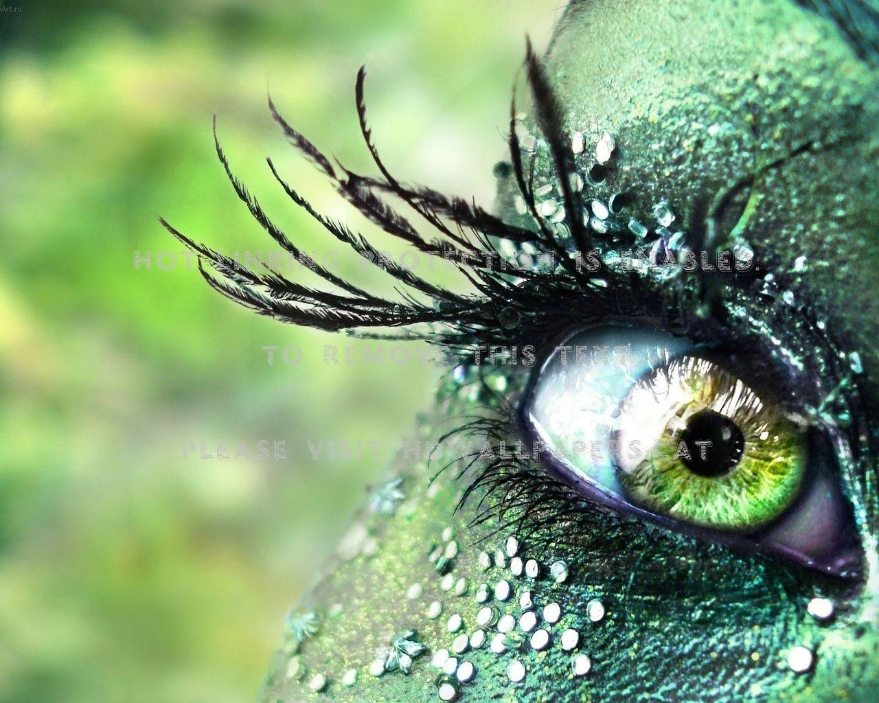 1280x1024 green eye eyelashes makeup sparkles iris 3D