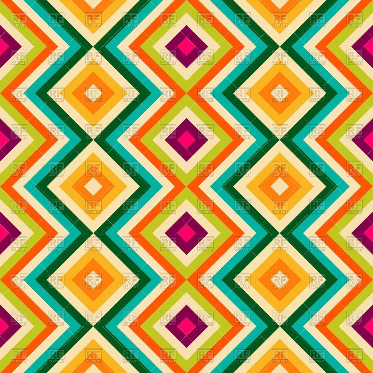 1200x1200 Seamless wallpaper with zig zag and rhombus Stock Vector Image
