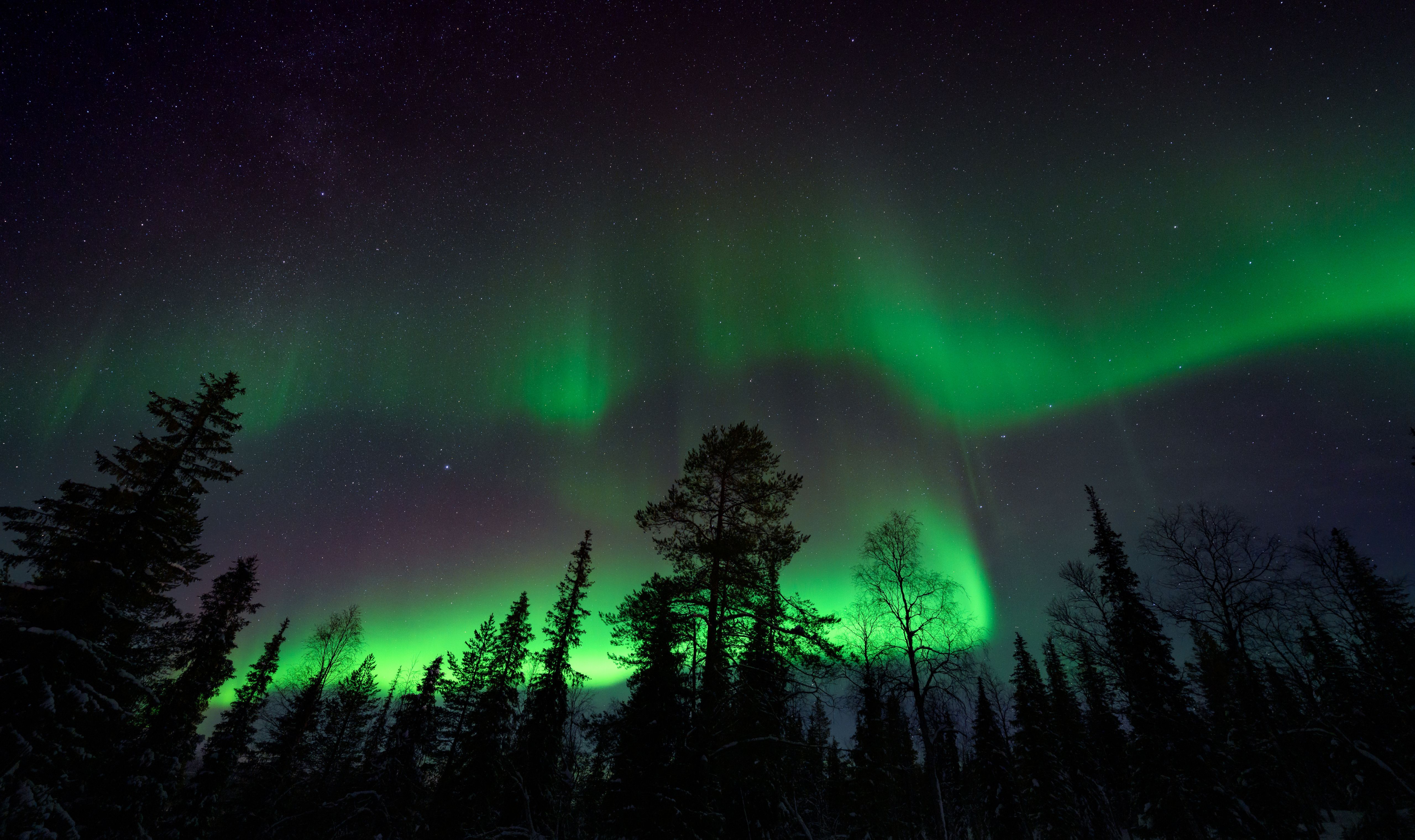 5120x3040 Download Night Finland Nature Aurora