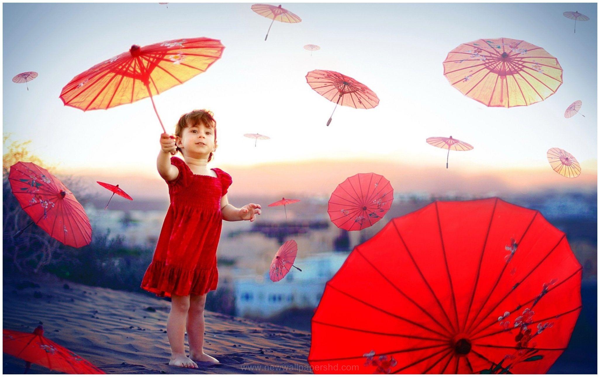 2053x1290 CUTE LITTLE UMBRELLA GIRL HD WALLPAPER HD Wallpaper