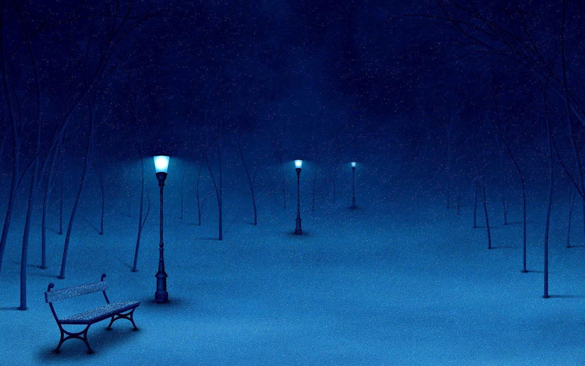 1920x1200 Winter Night Wallpaper background picture