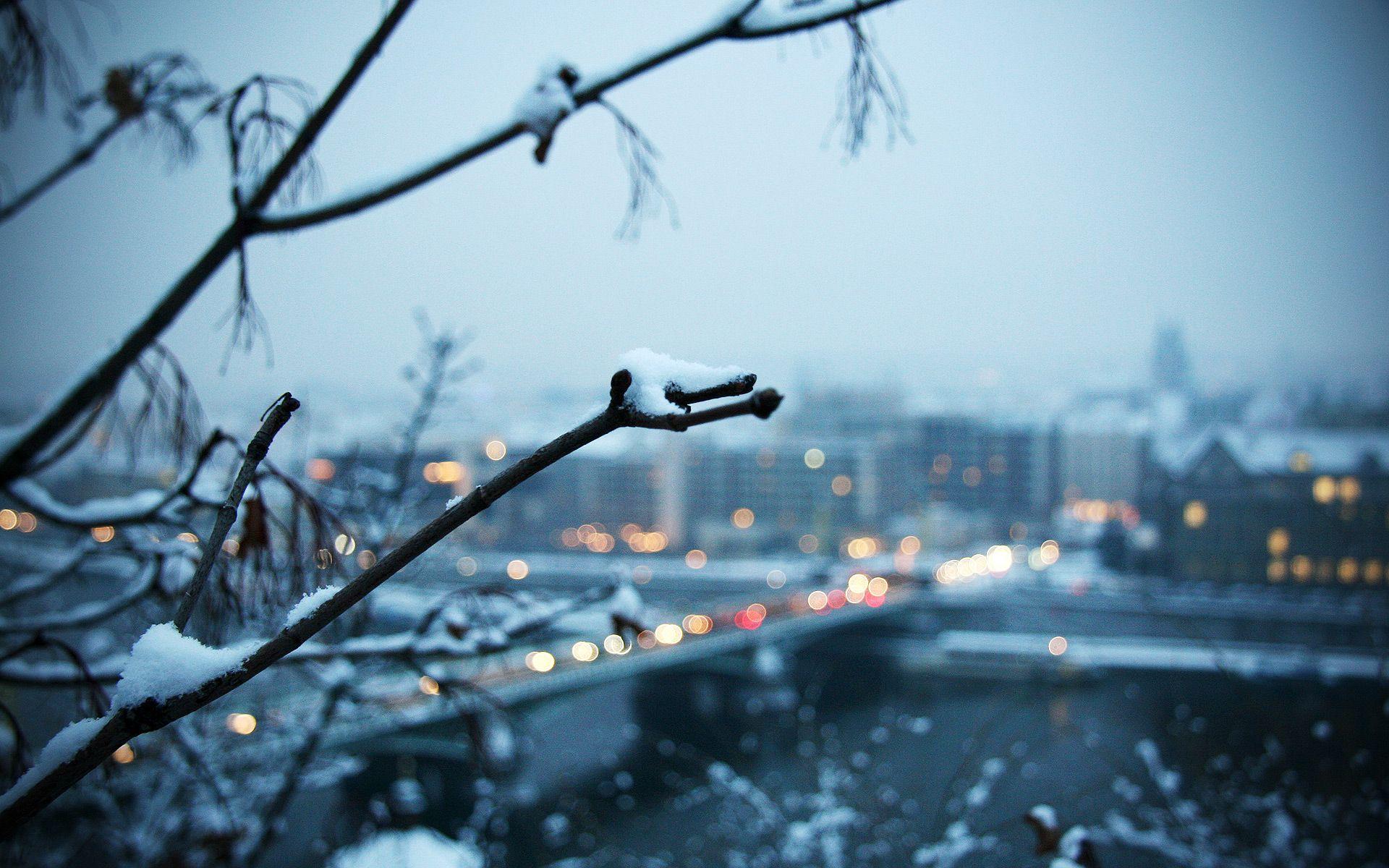 1920x1200 Cold Winter Evening Snow Free Wallpaper HD