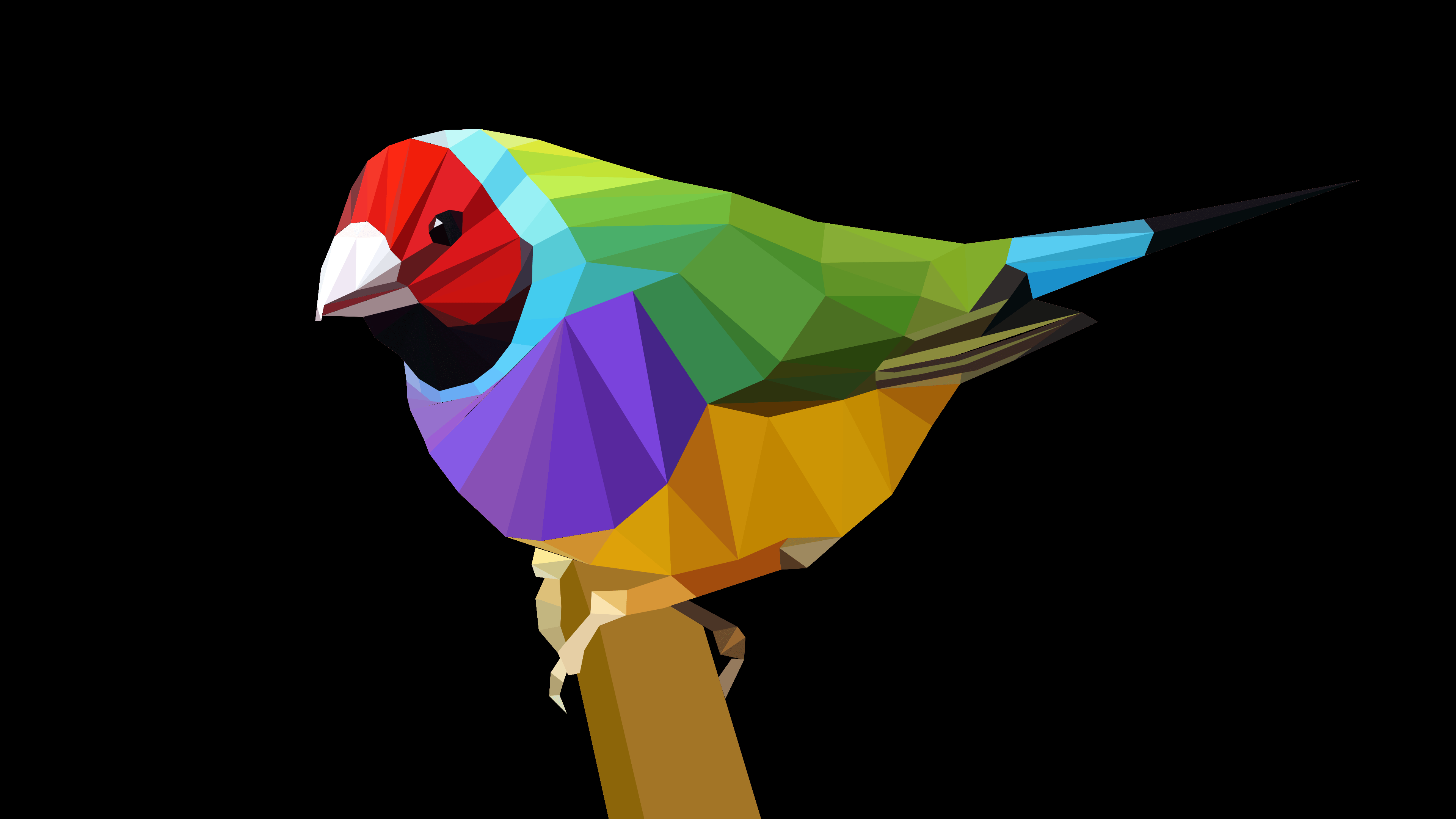 3840x2160 Geometric Bird Amoled Edit [3840x2160] : Amoledbackground