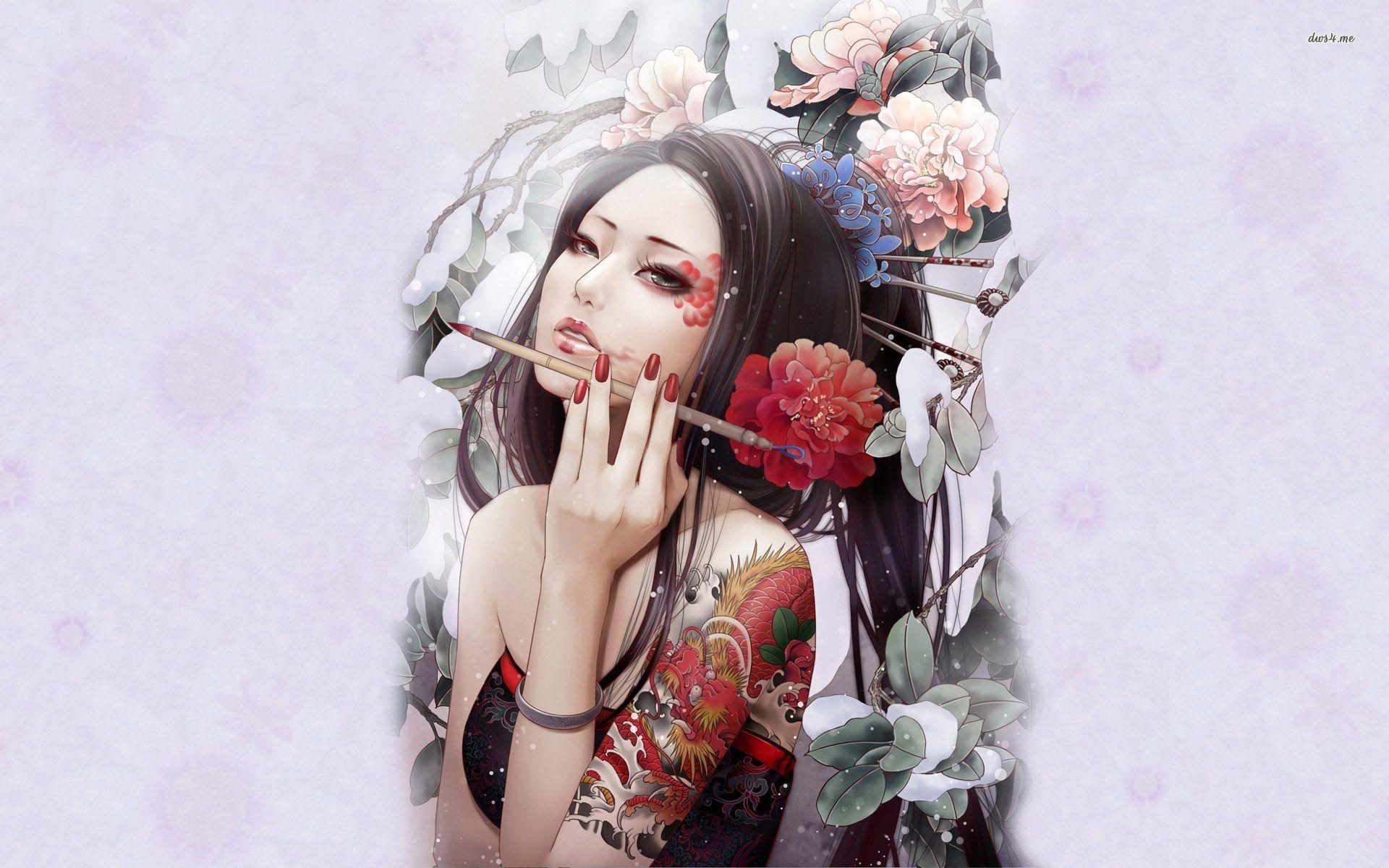 Geisha Art Wallpapers Top Free Geisha Art Backgrounds Wallpaperaccess