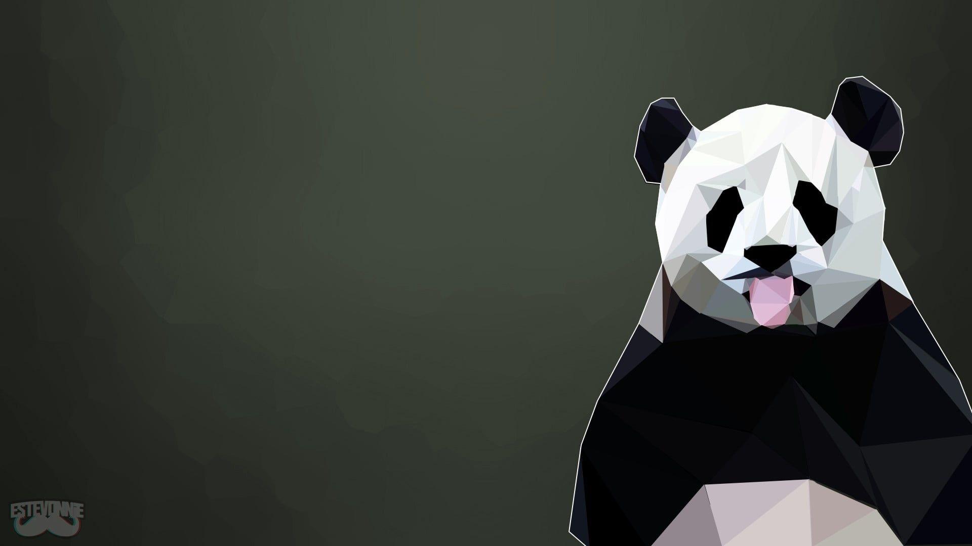 1920x1080 Panda digital wallpaper, panda, poly, animals, low poly HD wallpaper