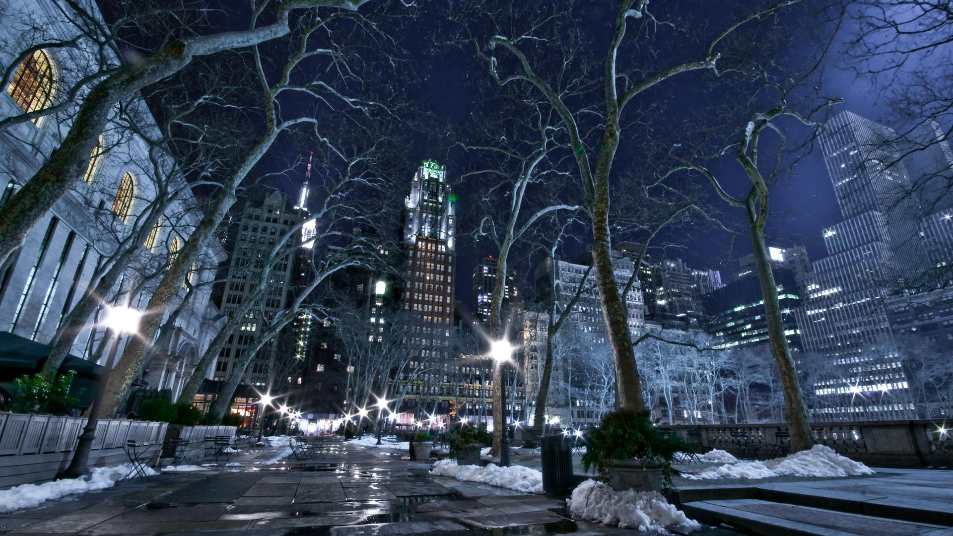 1920x1080 Snow City Wallpaper