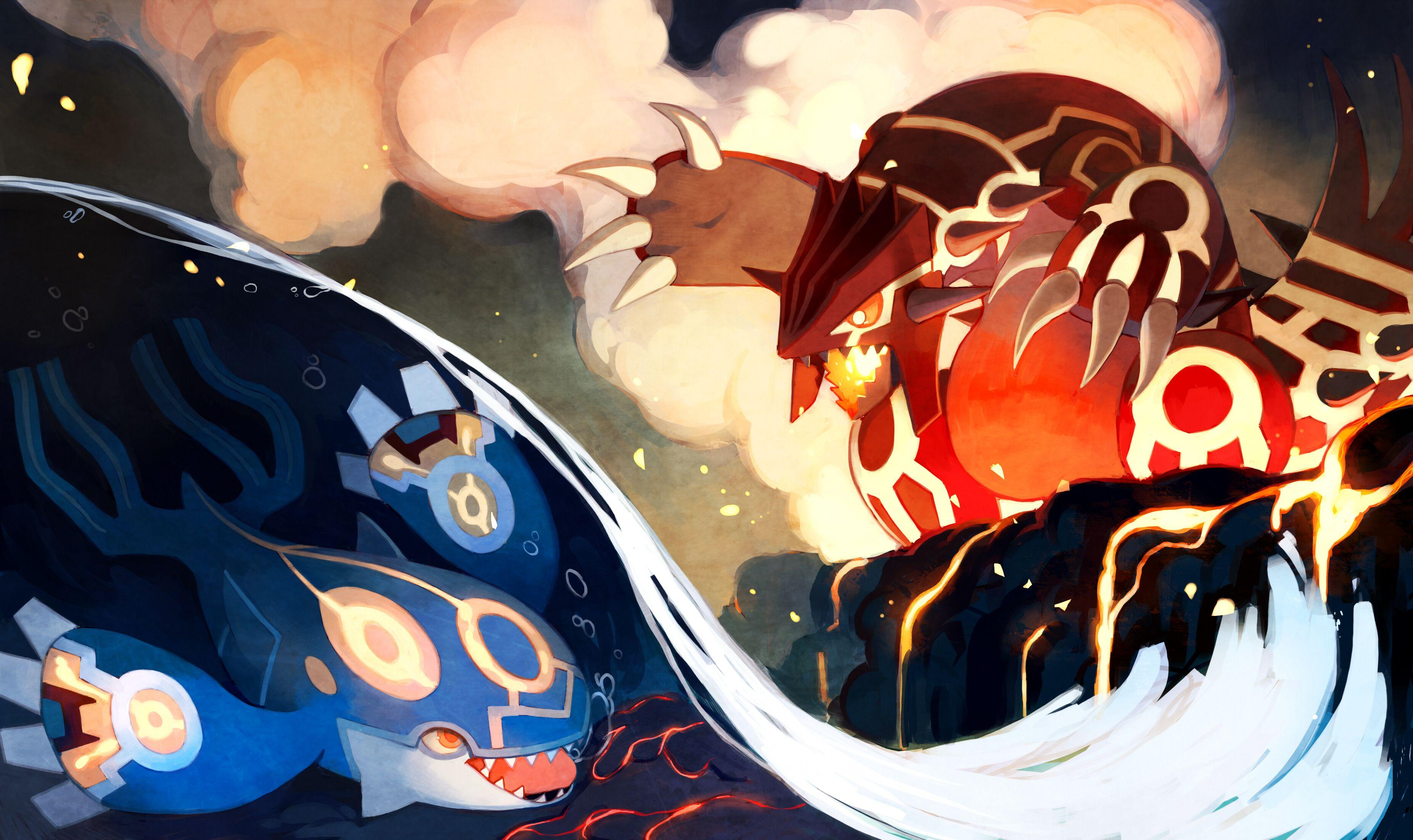 3700x2200 Kyogre and Groudon