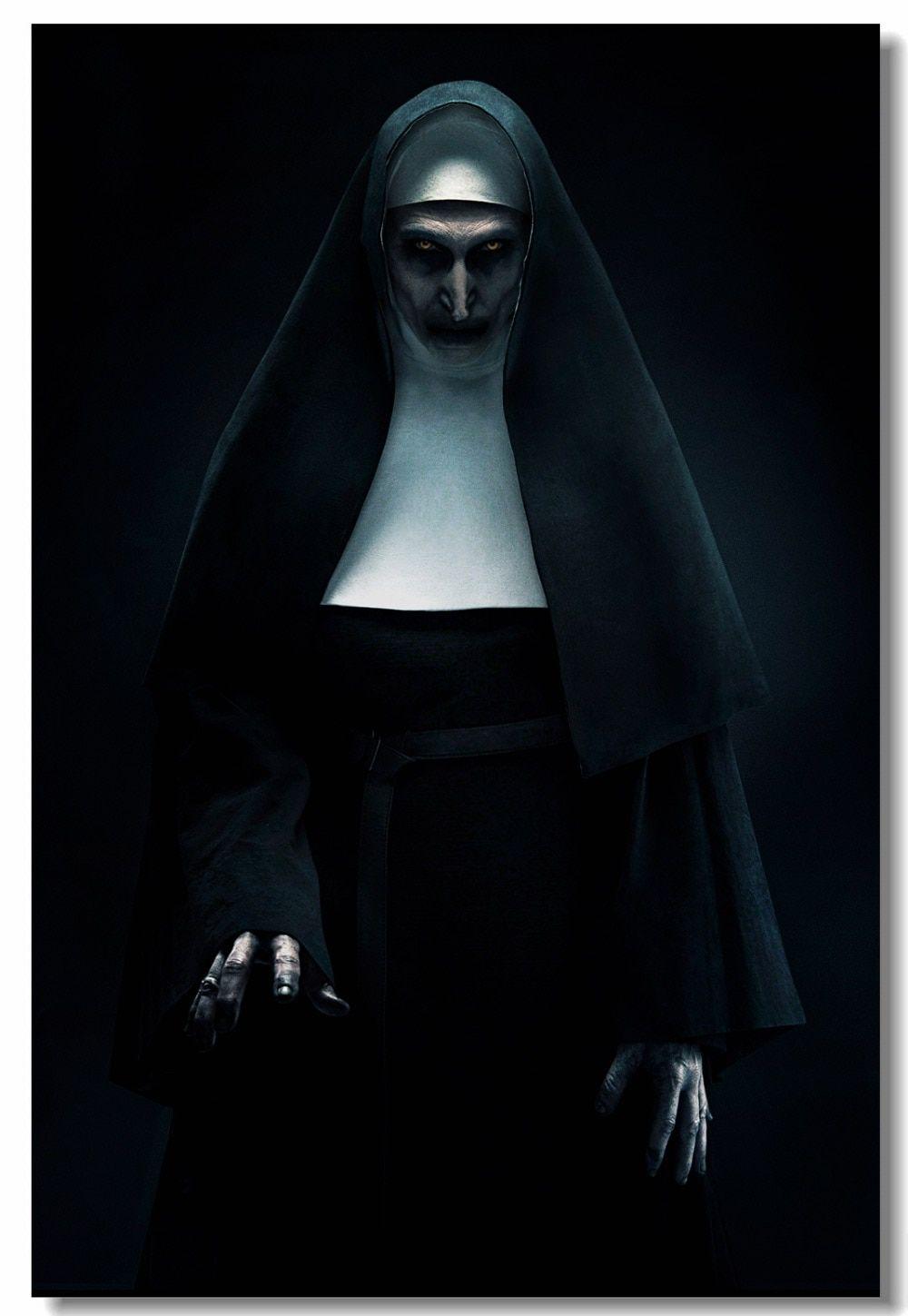 1000x1449 US $5.75 28% OFF. Custom Canvas Wall Mural Horrible Movie Poster Bonnie Aarons Wall Sticker Conjouring Universe The Nun Wallpaper Decoration -in