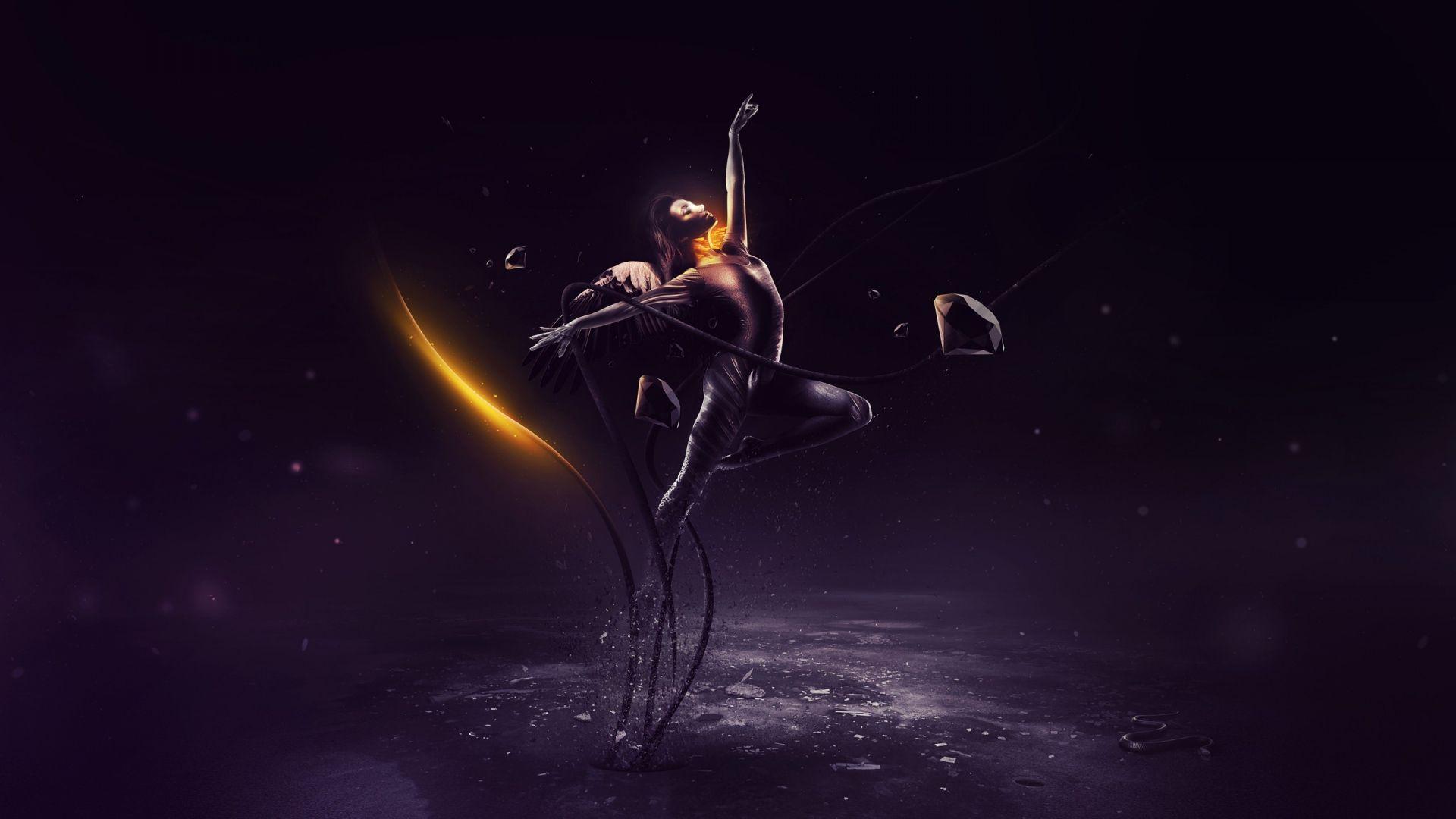 1920x1080 Download 1920x1080 HD Wallpaper lady dance debris jewel dark