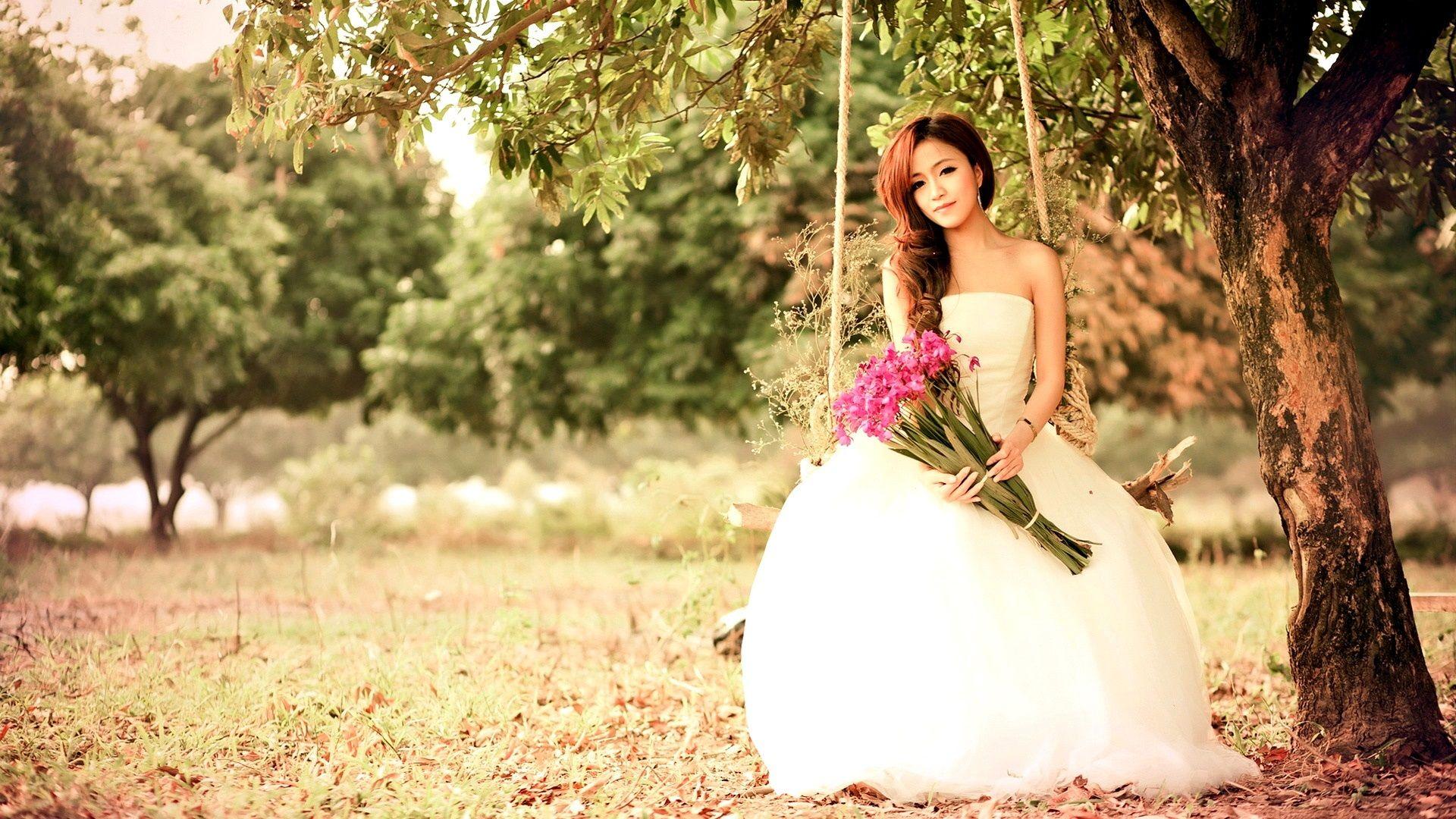 1920x1080 4K Girl Swing Wallpaper High Quality